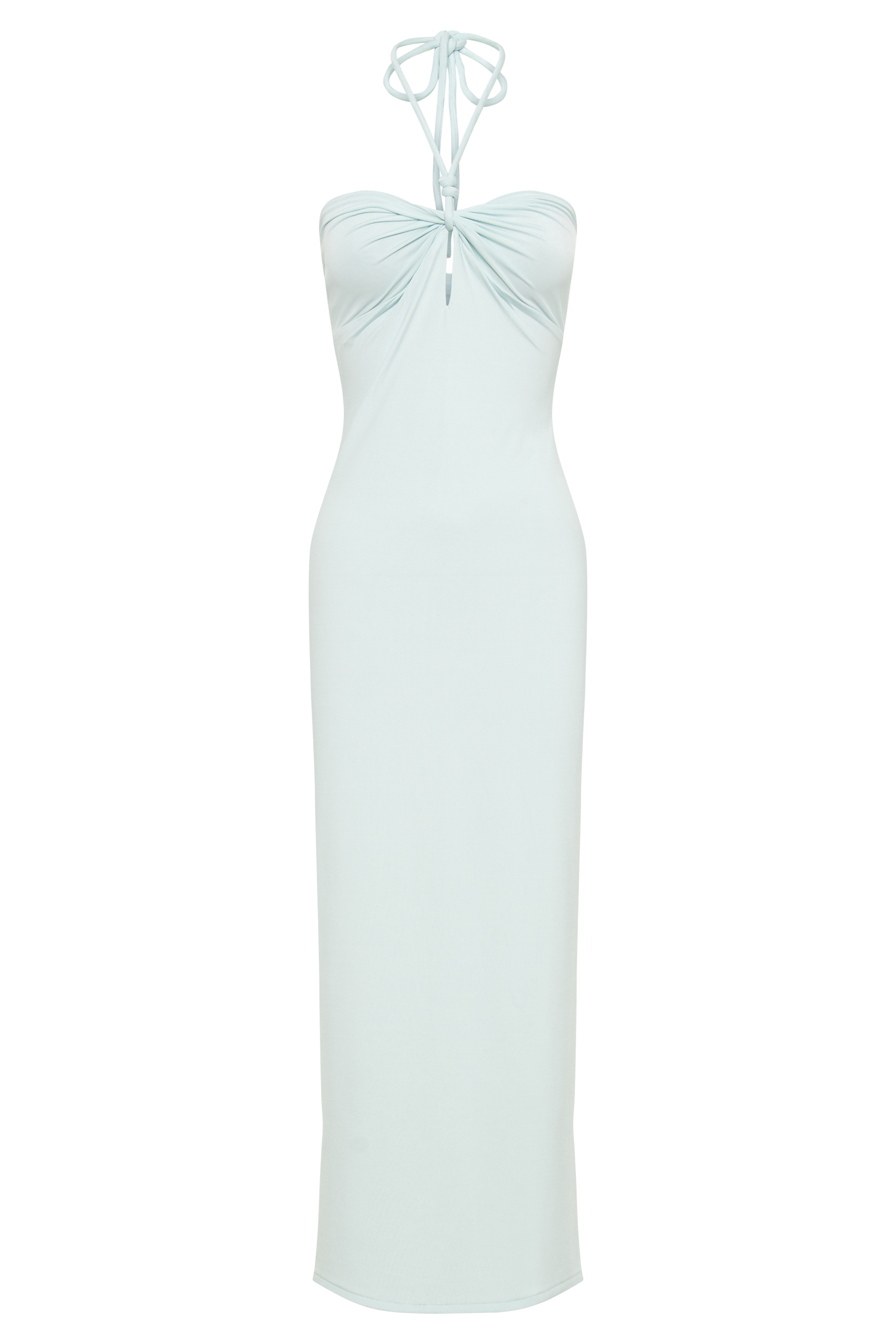 Krissy Midi Twist Halter Jersey Dress - Arctic Blue