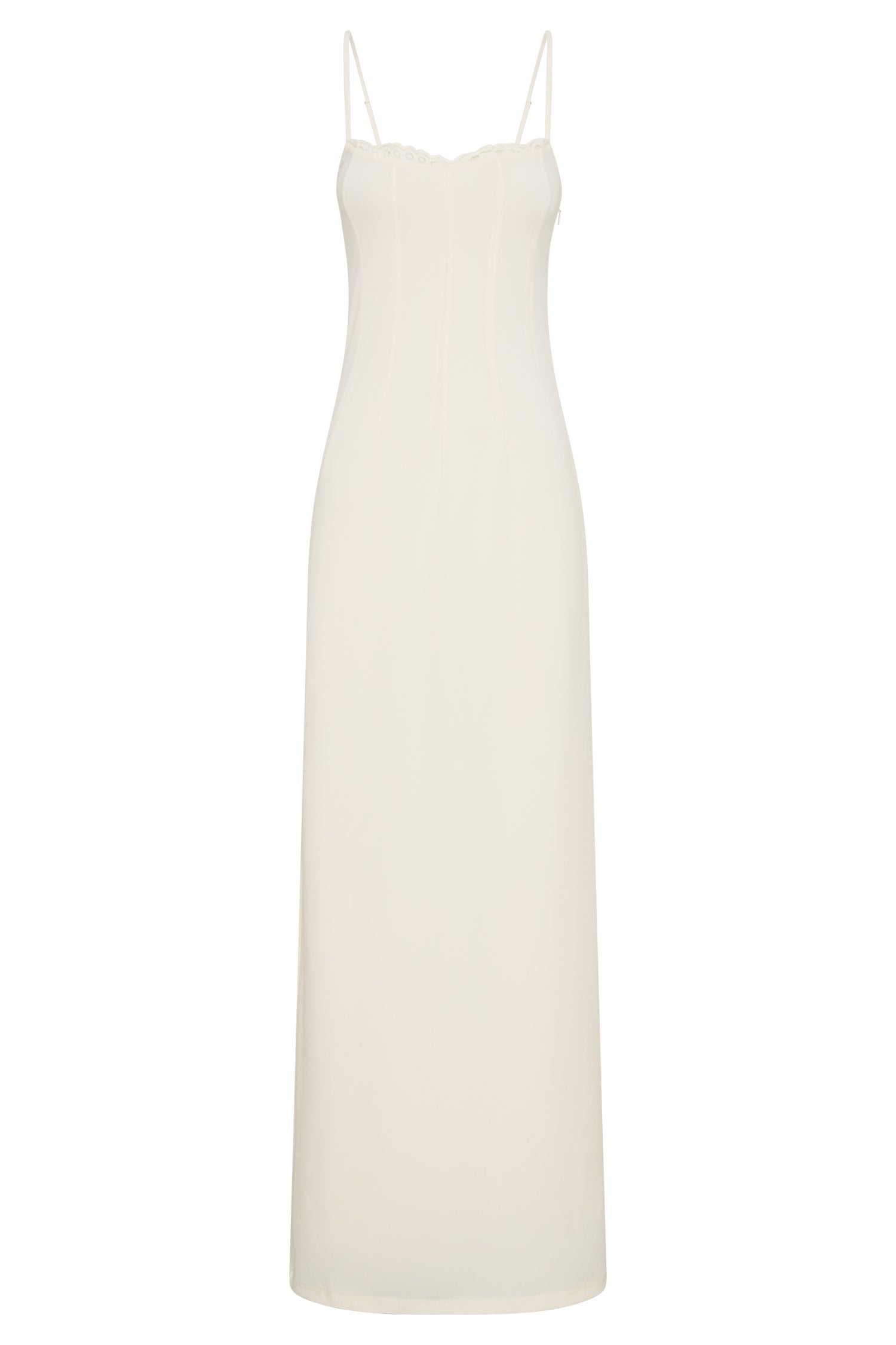 Amorette Lace Trim Maxi Dress - Bone