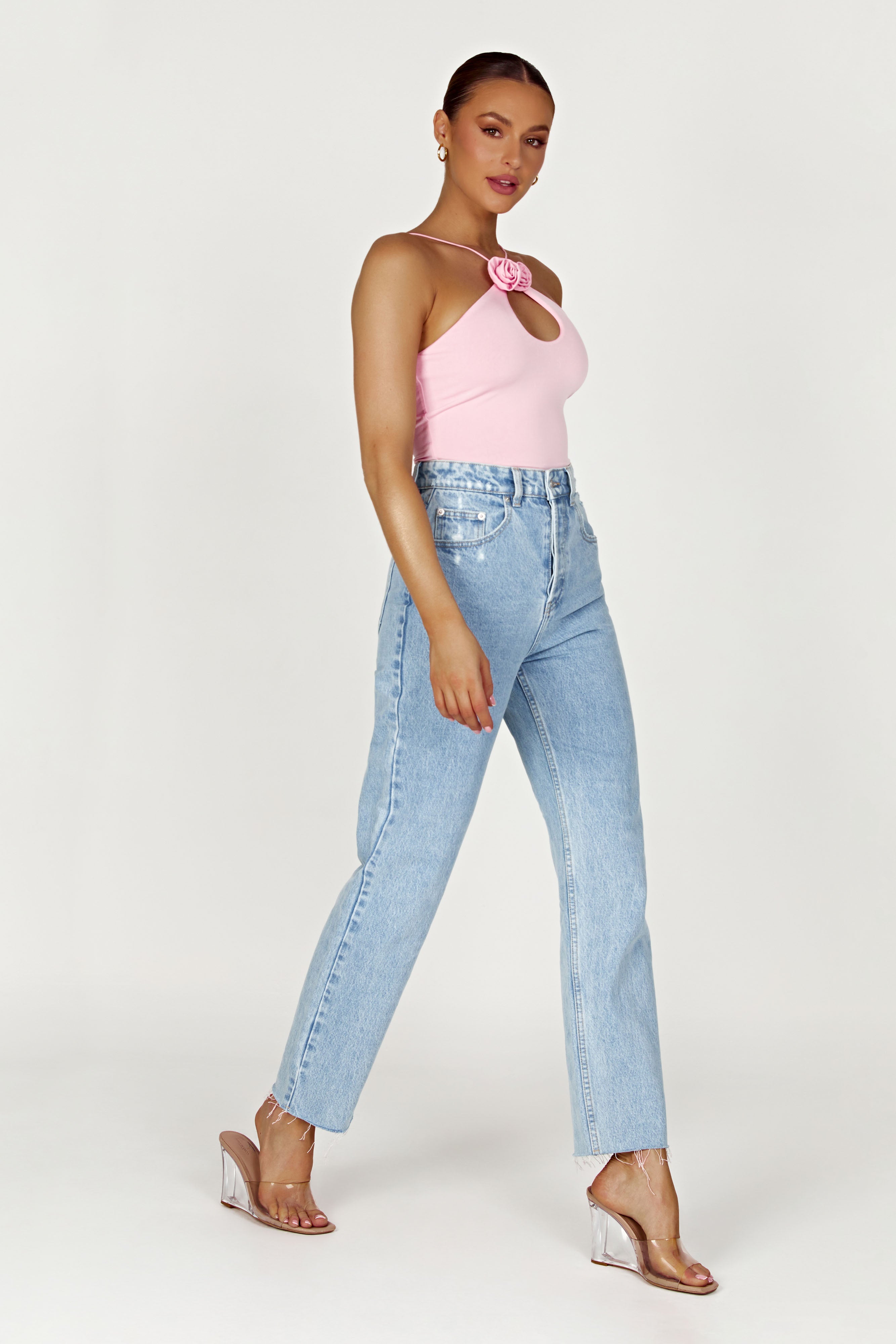 Adeline Rose Halter Top - Baby Pink