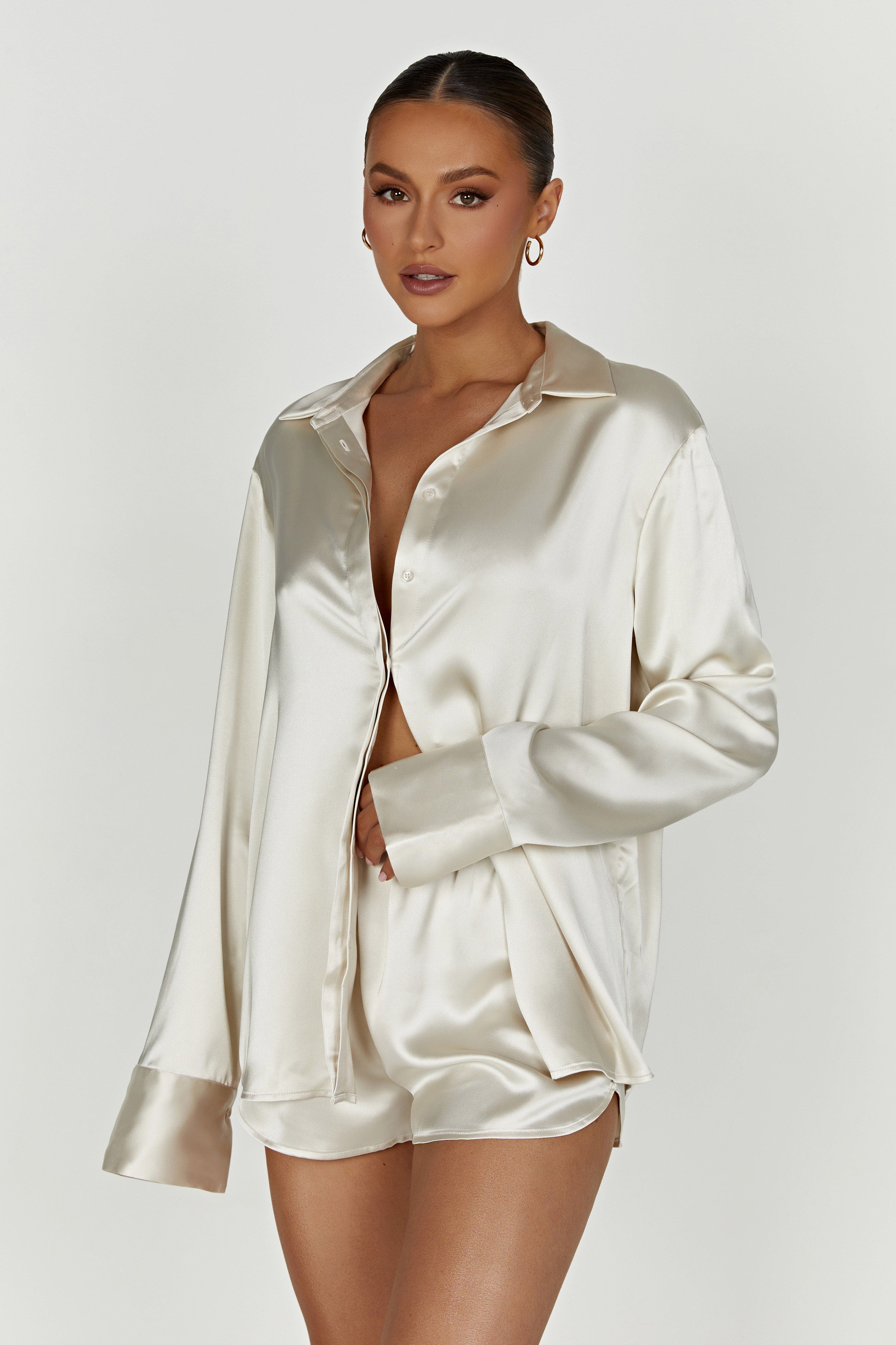 Meera Satin Shorts - Ivory