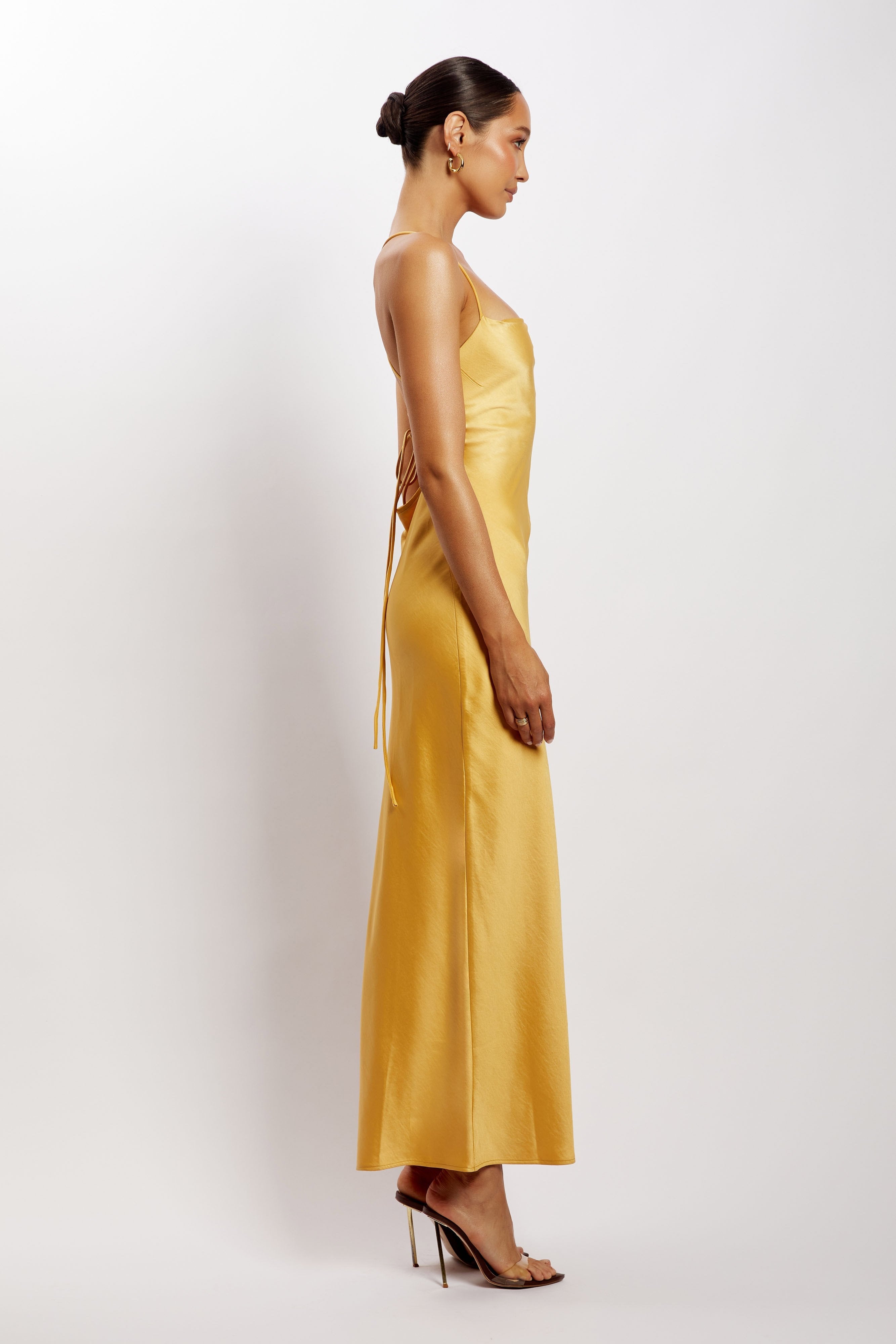 Sydney Straight Neck Slip Maxi Dress - Yellow