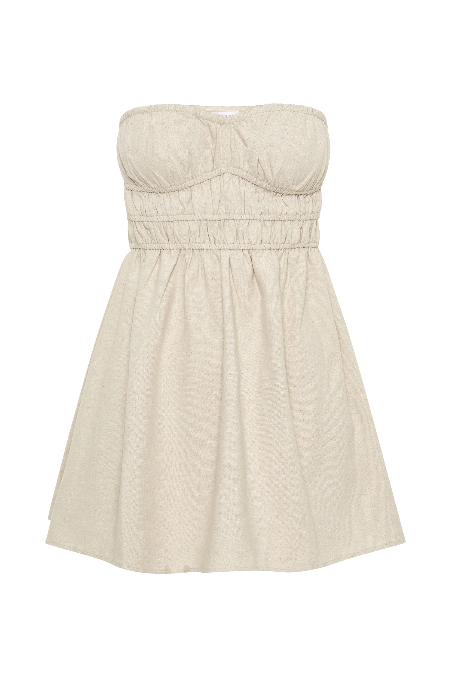 Eloise Strapless Linen Mini Dress - Natural