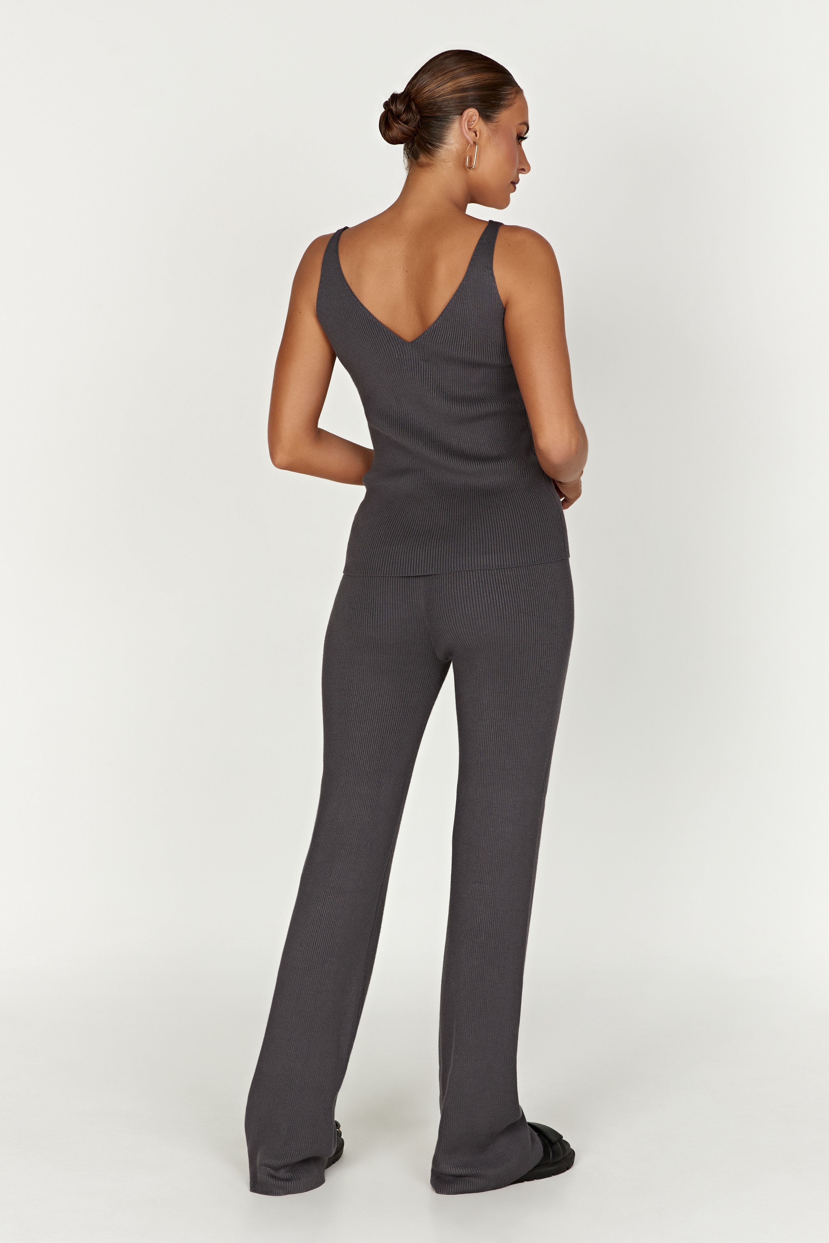 Alicia Sleeveless Knit Top - Charcoal