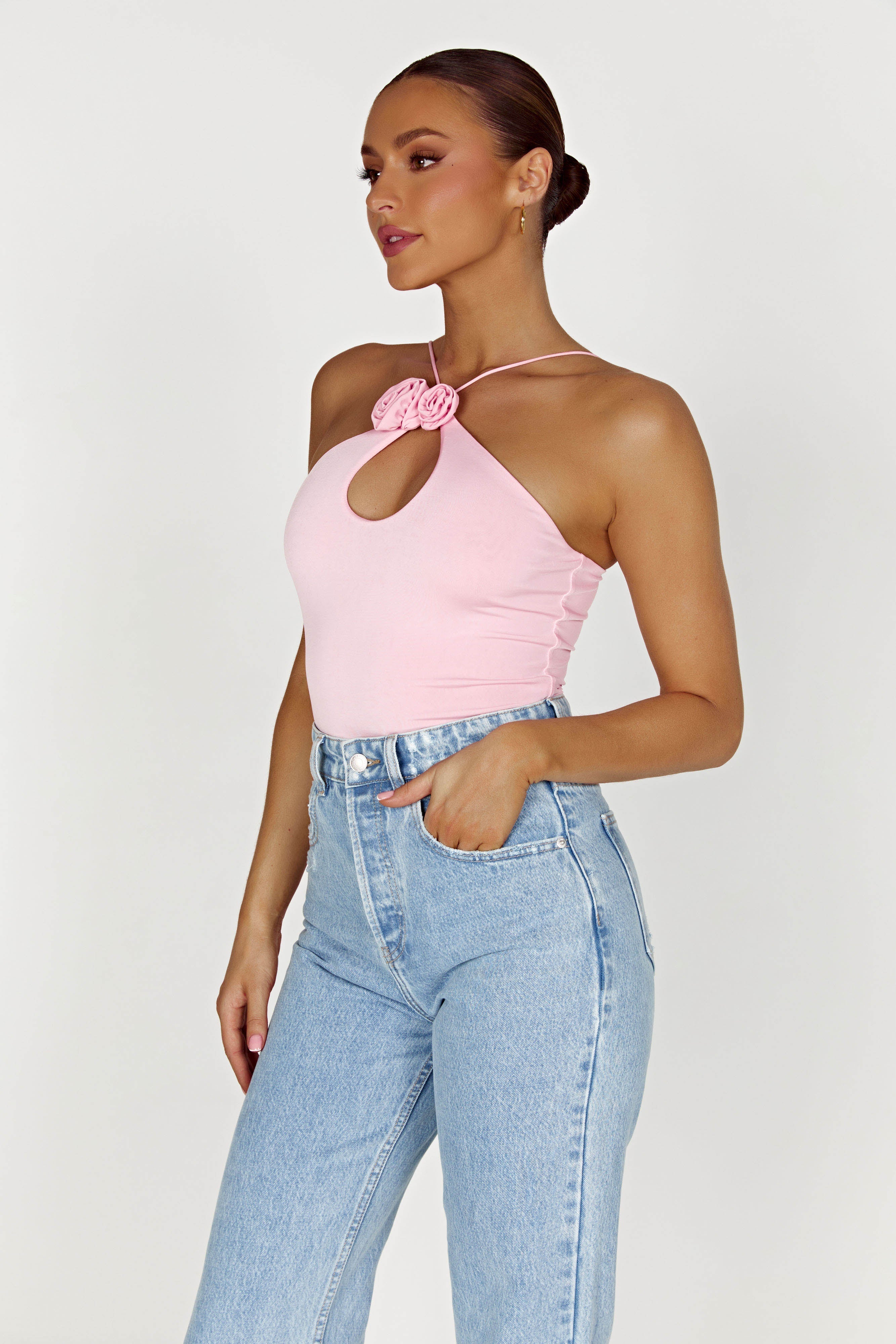 Adeline Rose Halter Top - Baby Pink