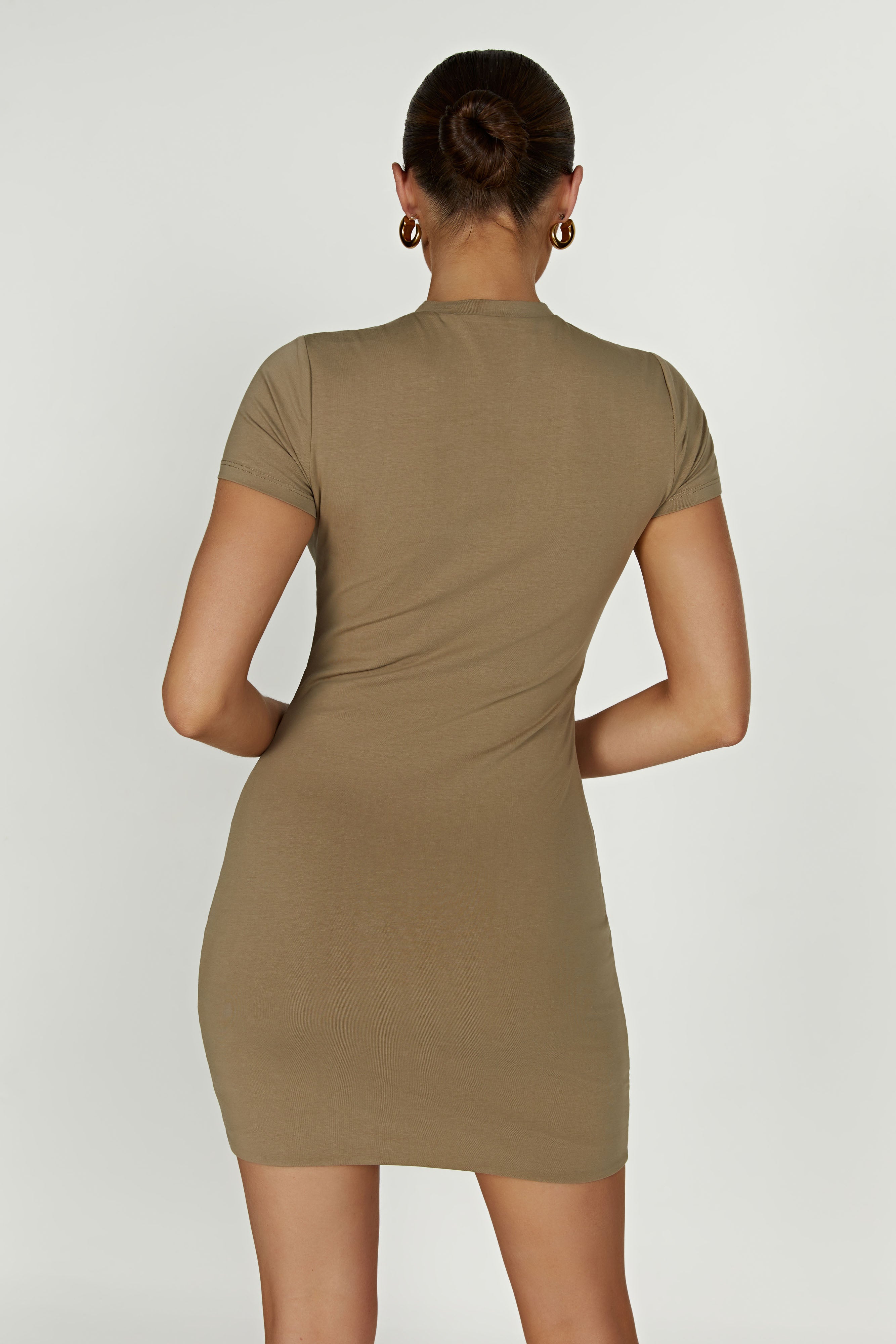 Halston Short Sleeve Mini Dress - Olive