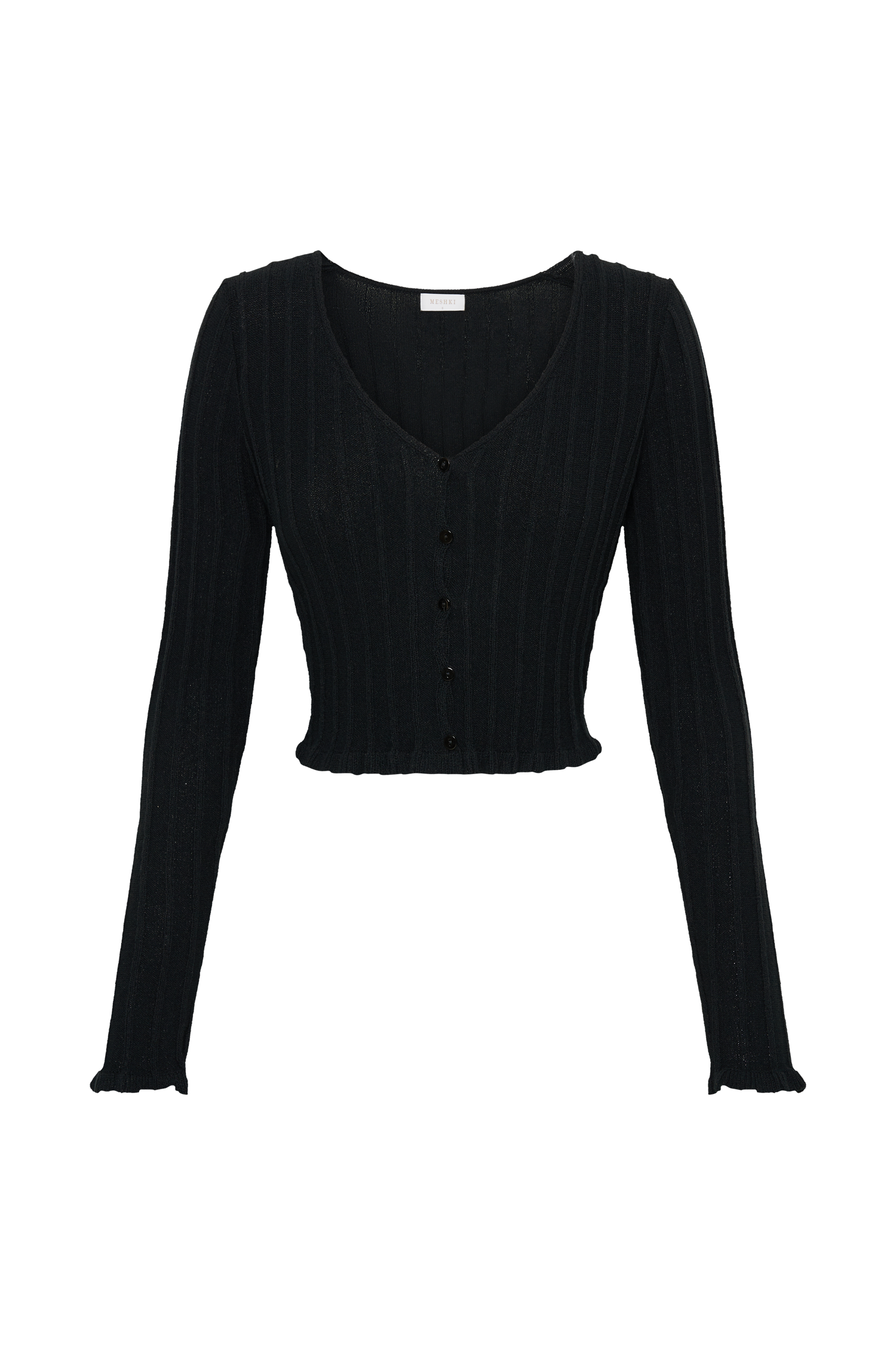 Silvia Long Sleeve Knit Cardigan - Black