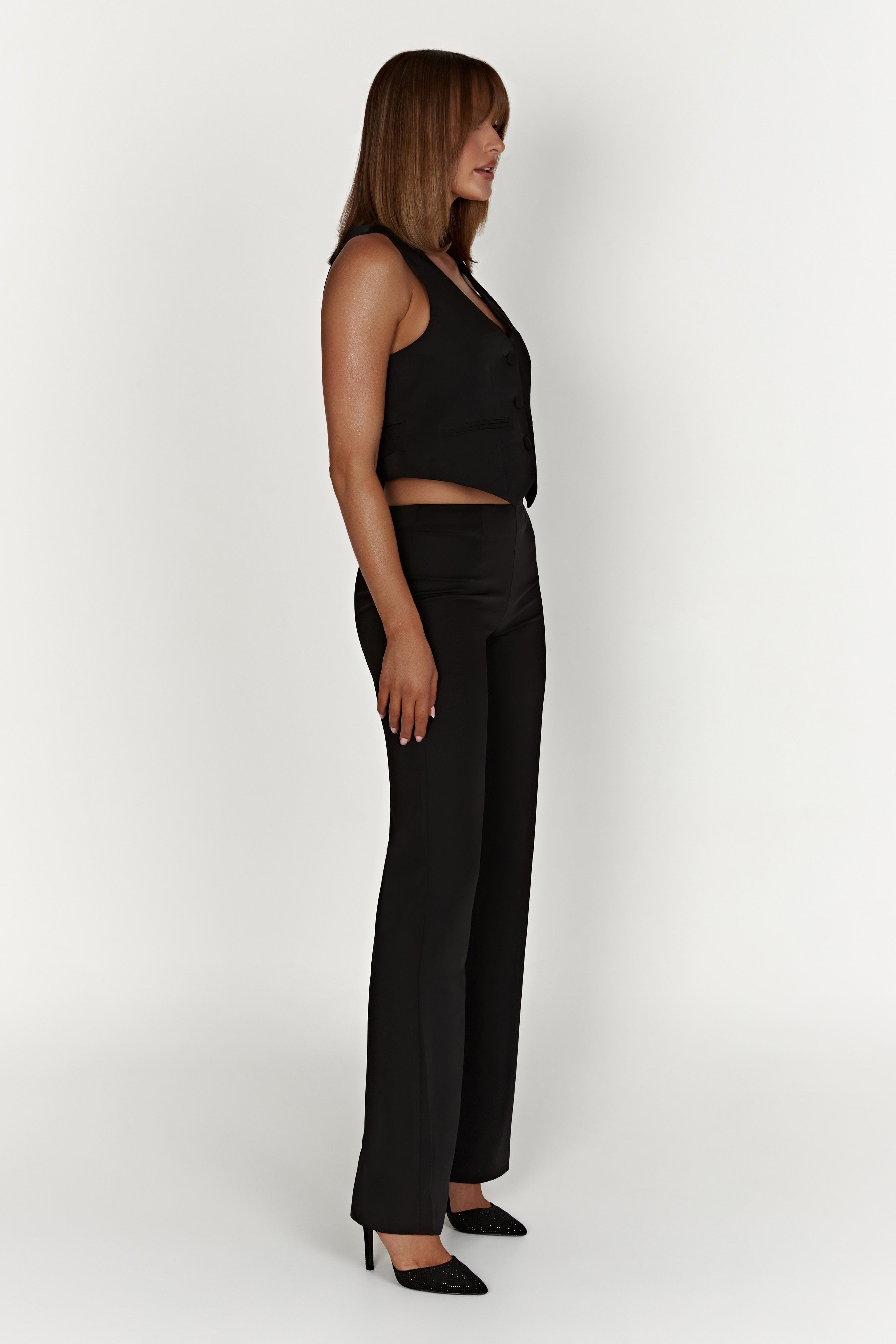 Laurie Low Rise Suiting Pant - Black