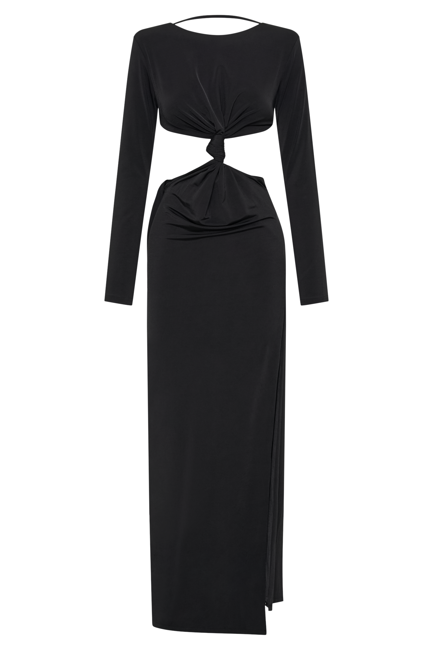Kiandra Slinky Knot Maxi Dress - Black