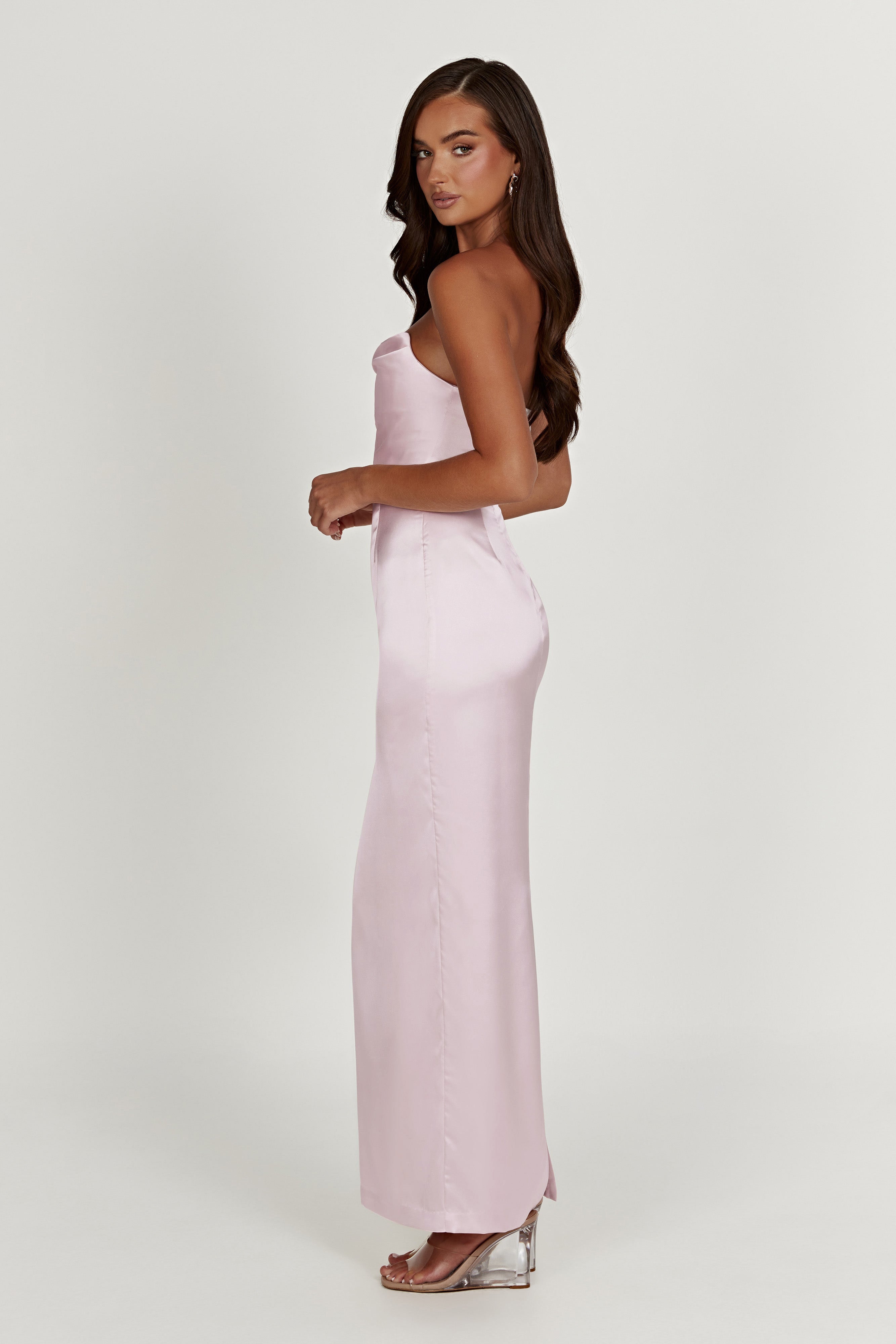 Alanis Strapless Maxi Dress - Crystal Rose