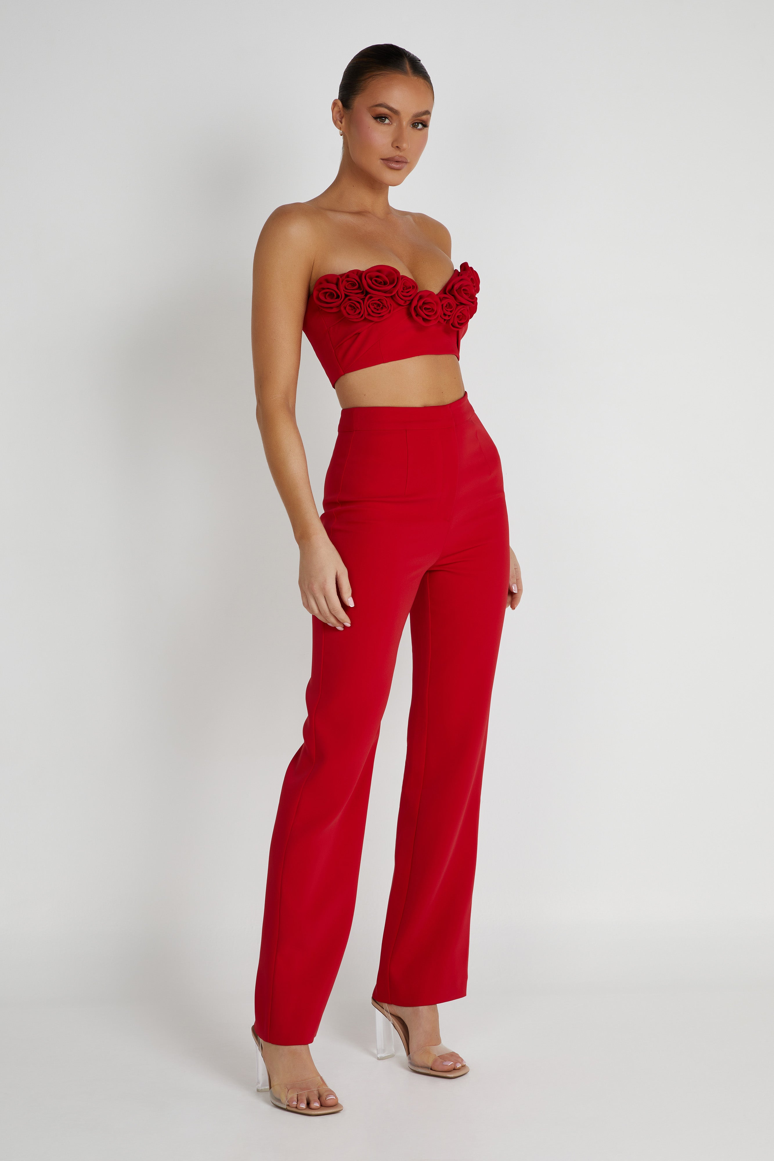 Paloma Rose Crop Top - Red