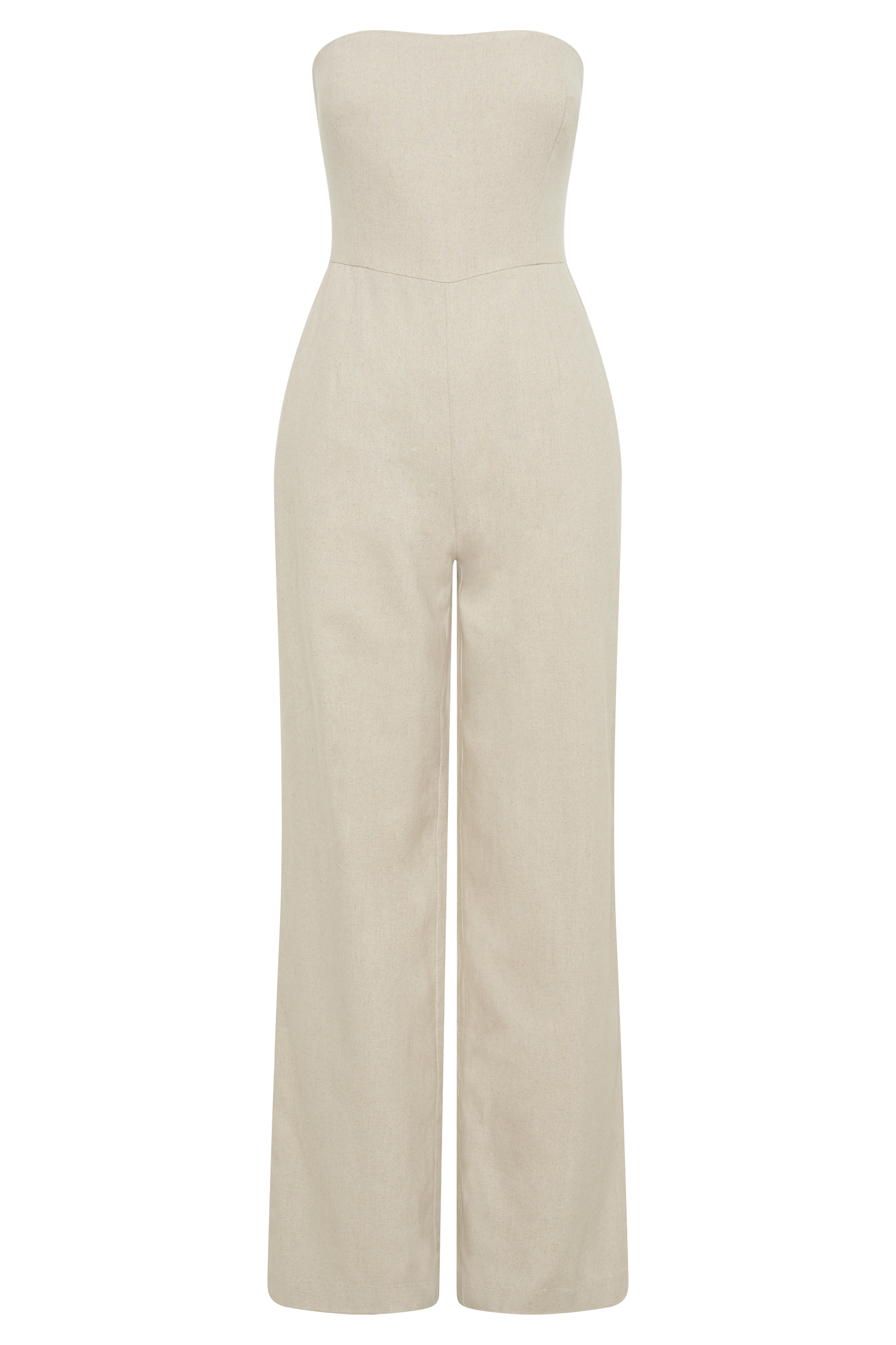 Anita Strapless Linen Jumpsuit - Natural