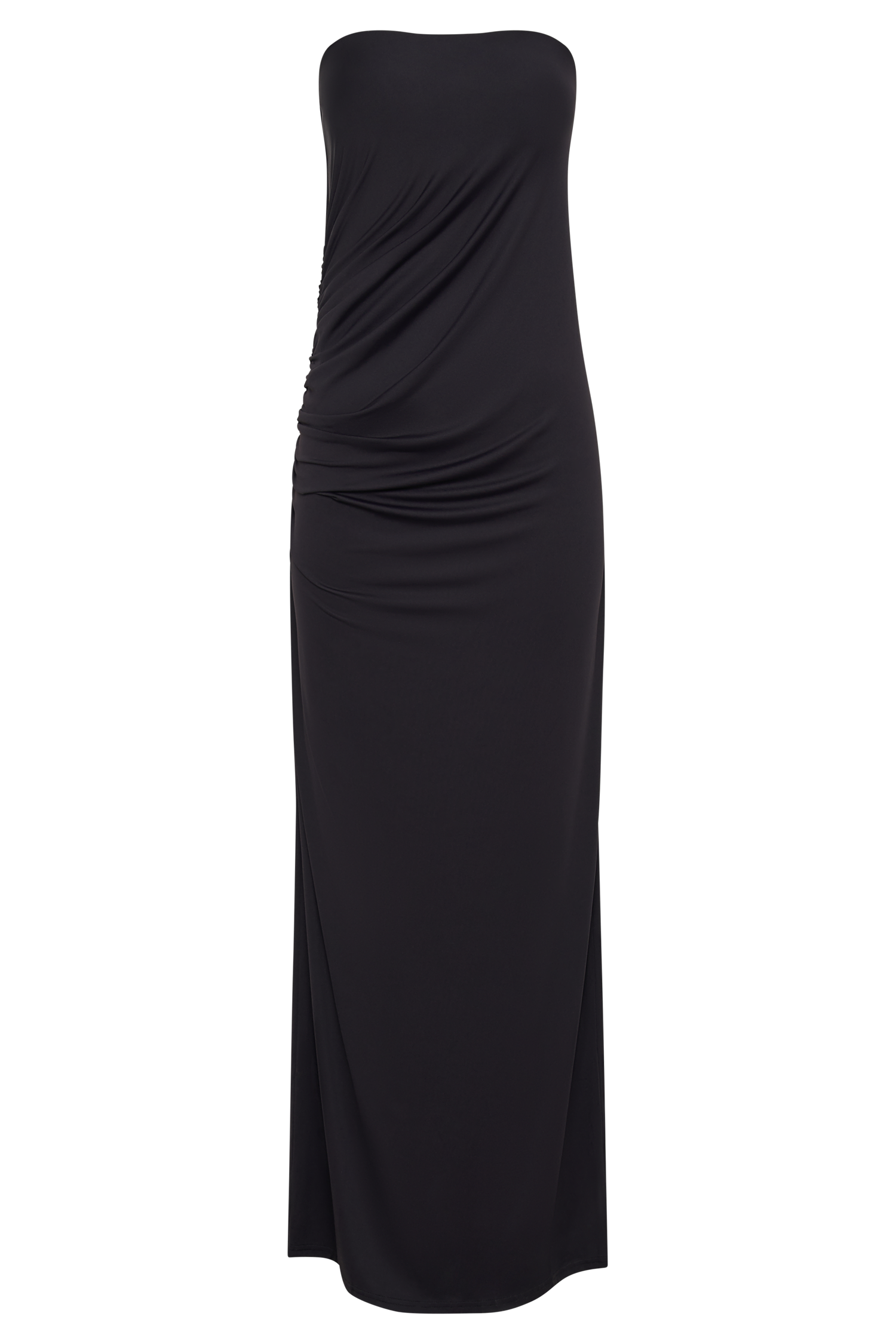 Astraea Recycled Nylon Drape Maxi Dress - Black