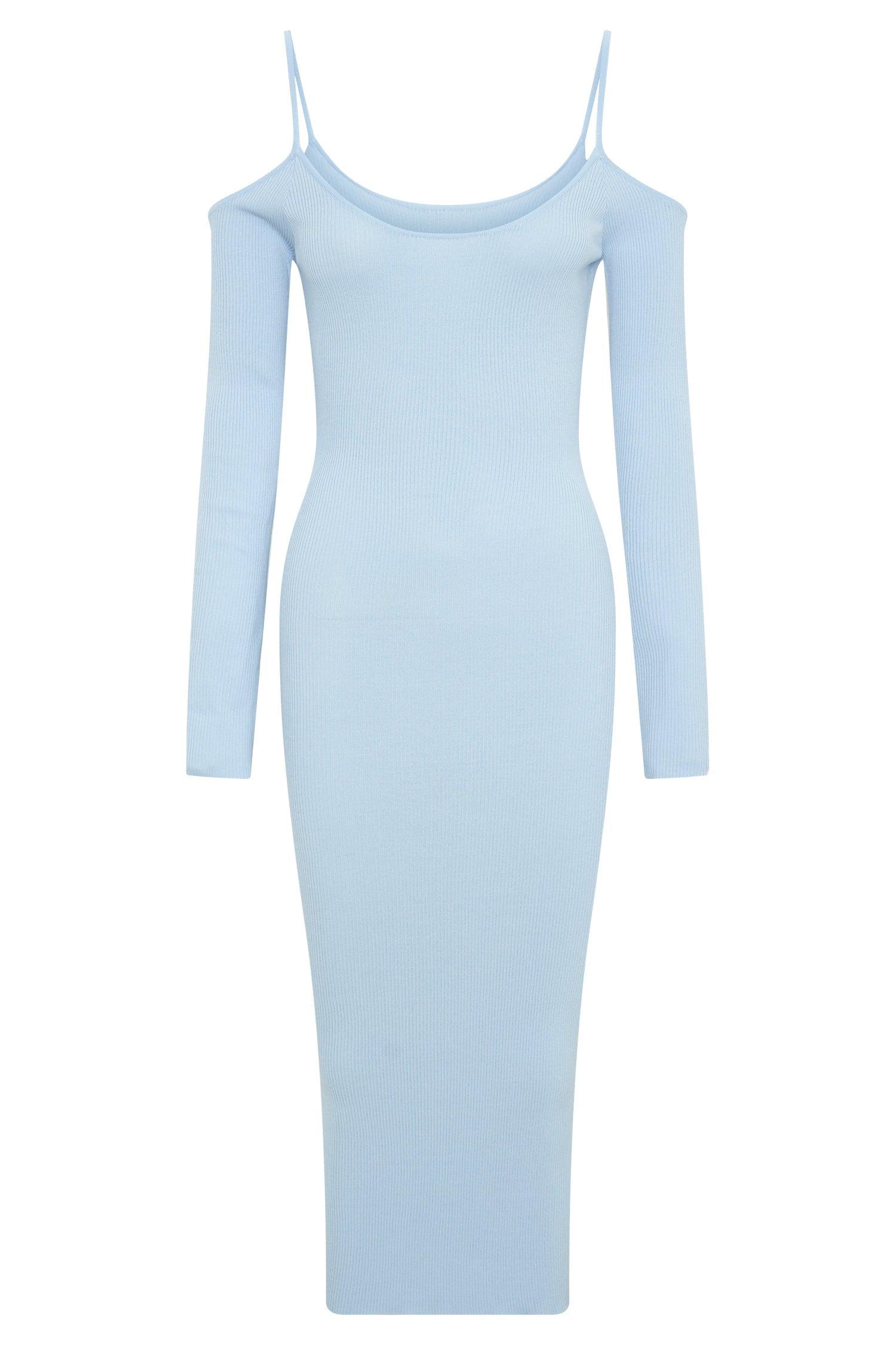 Shea Off Shoulder Knit Midi Dress - Powder Blue