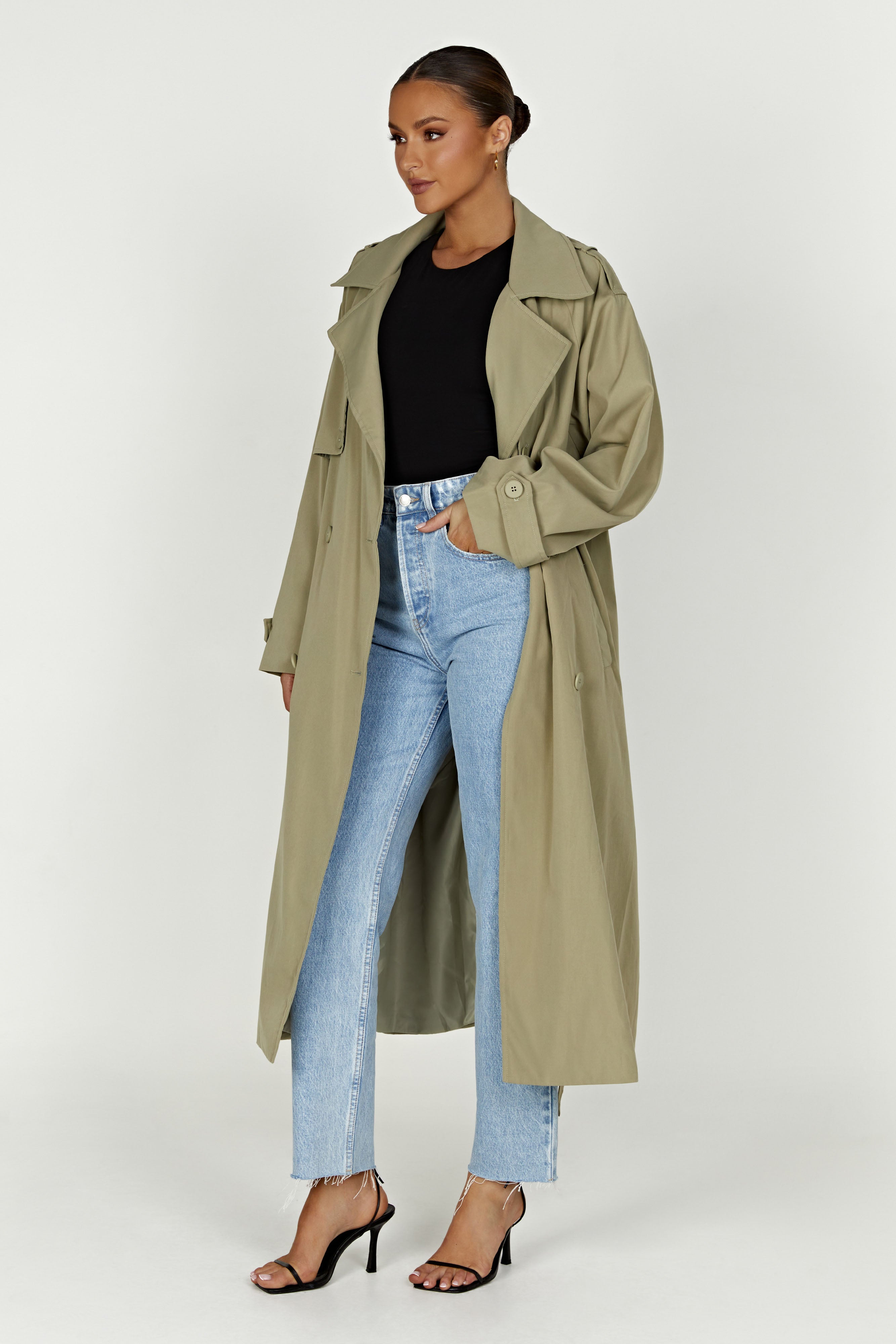 Andreas Oversized Trench Coat - Olive