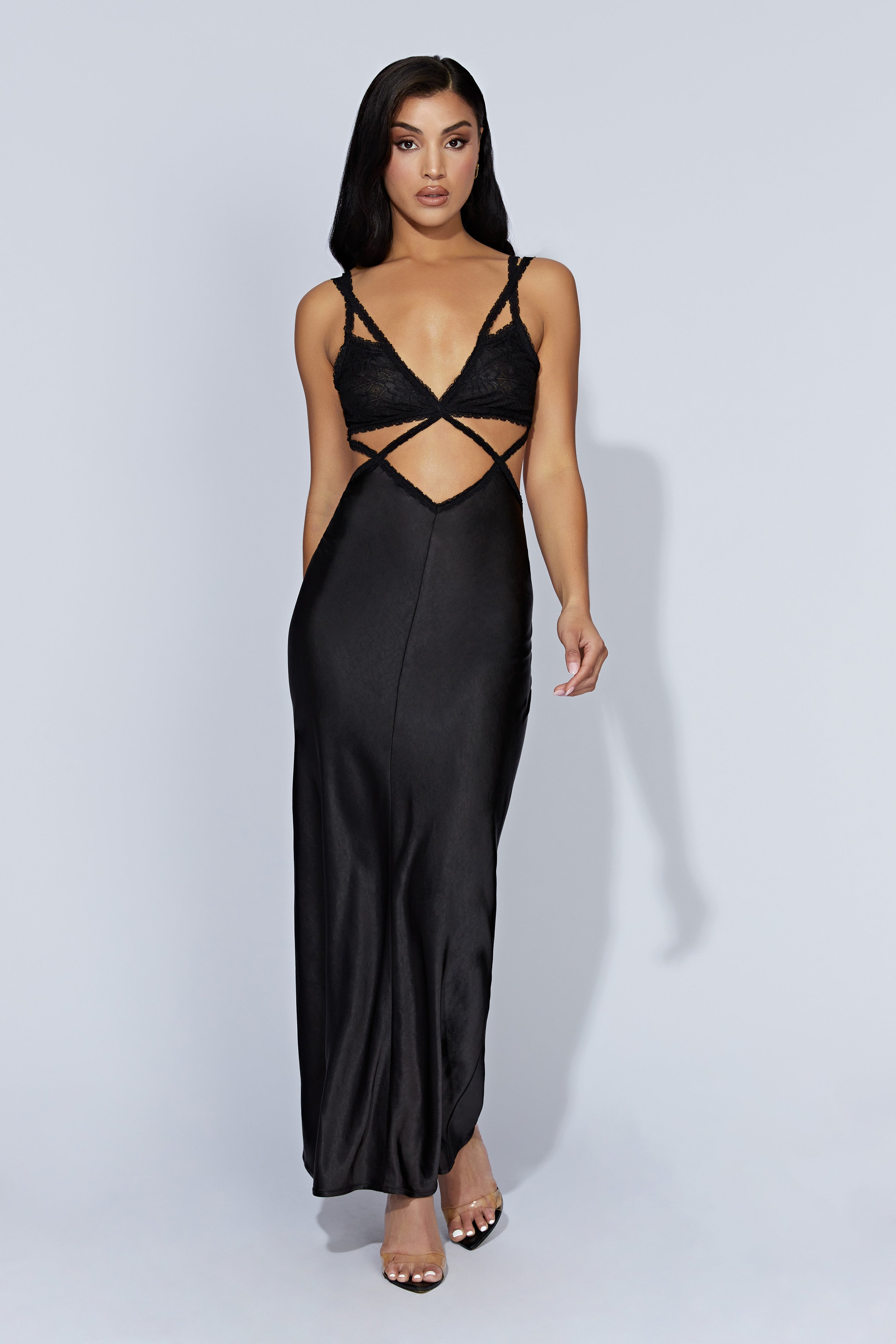 Seraphine Lace Maxi Dress - Black