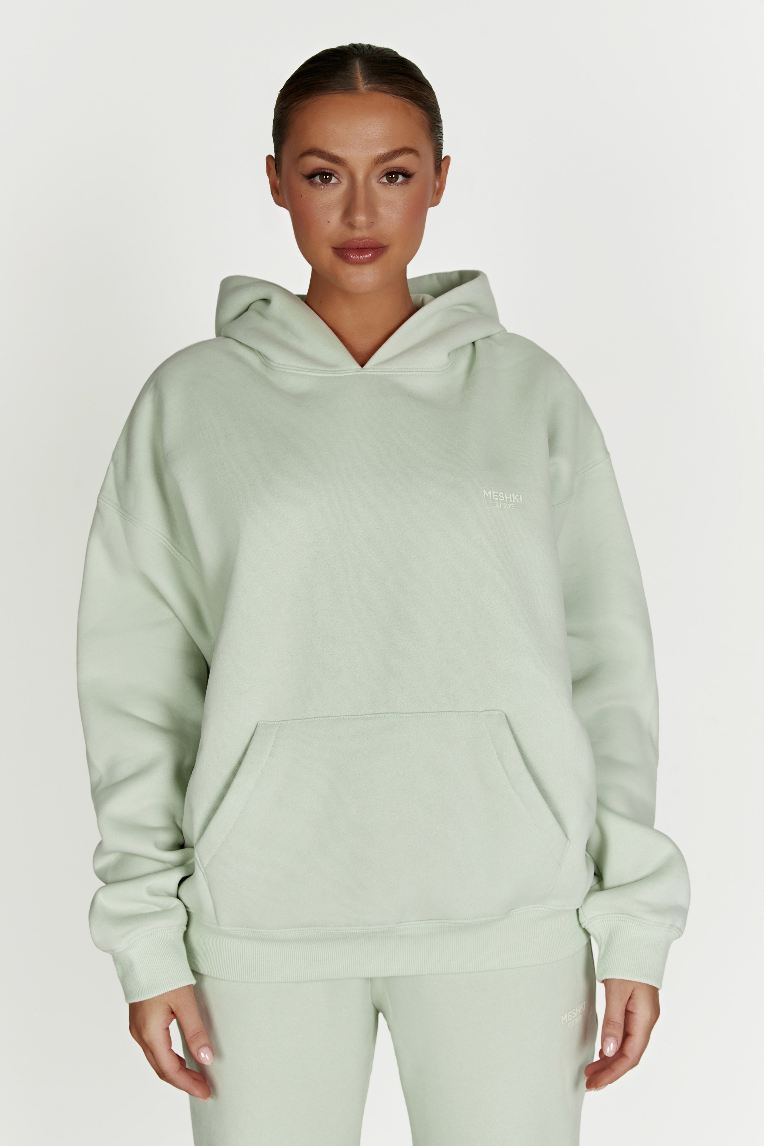 Bernie Oversized Unisex Hoodie - Light Sage