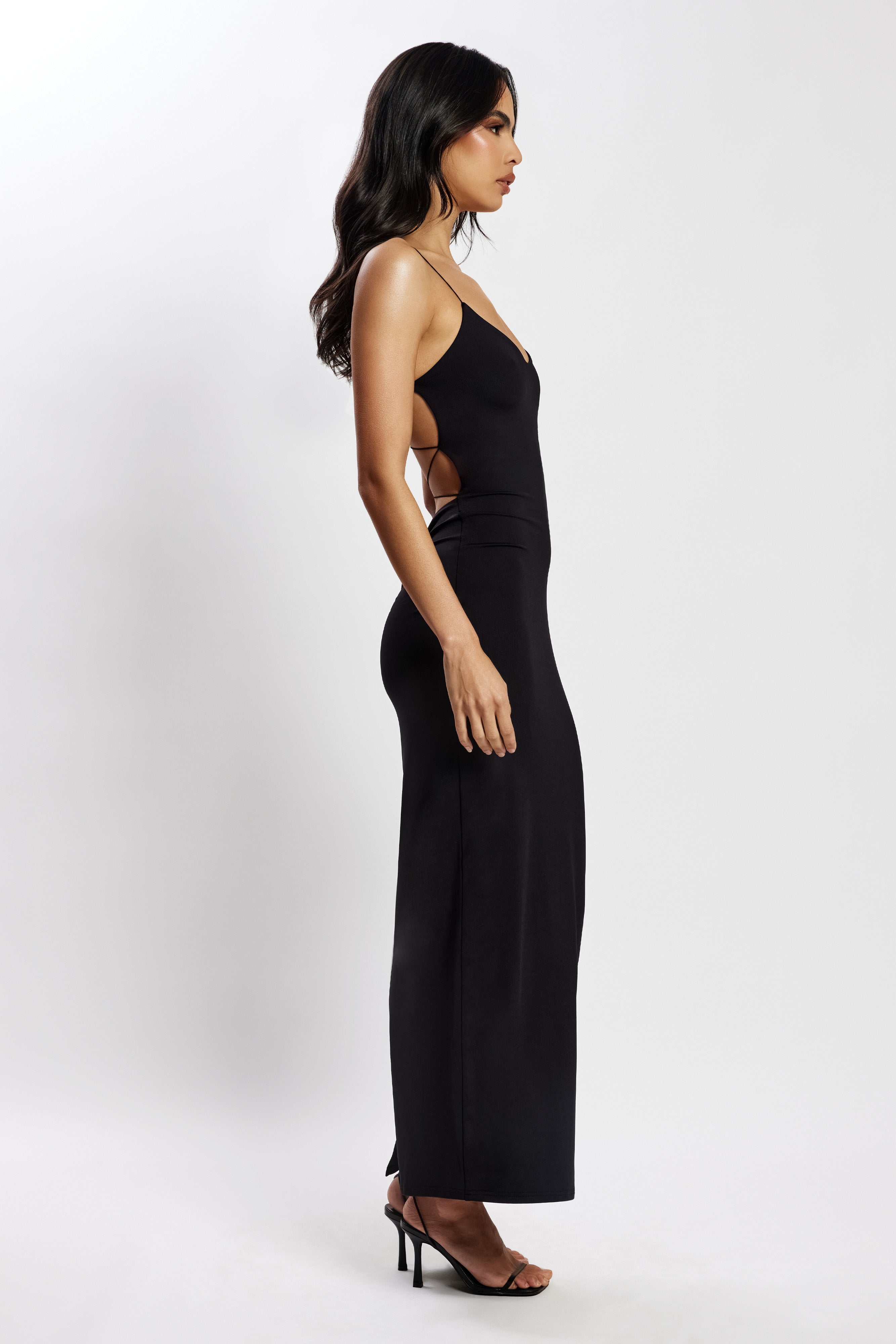 Sabine Backless Maxi Dress - Black