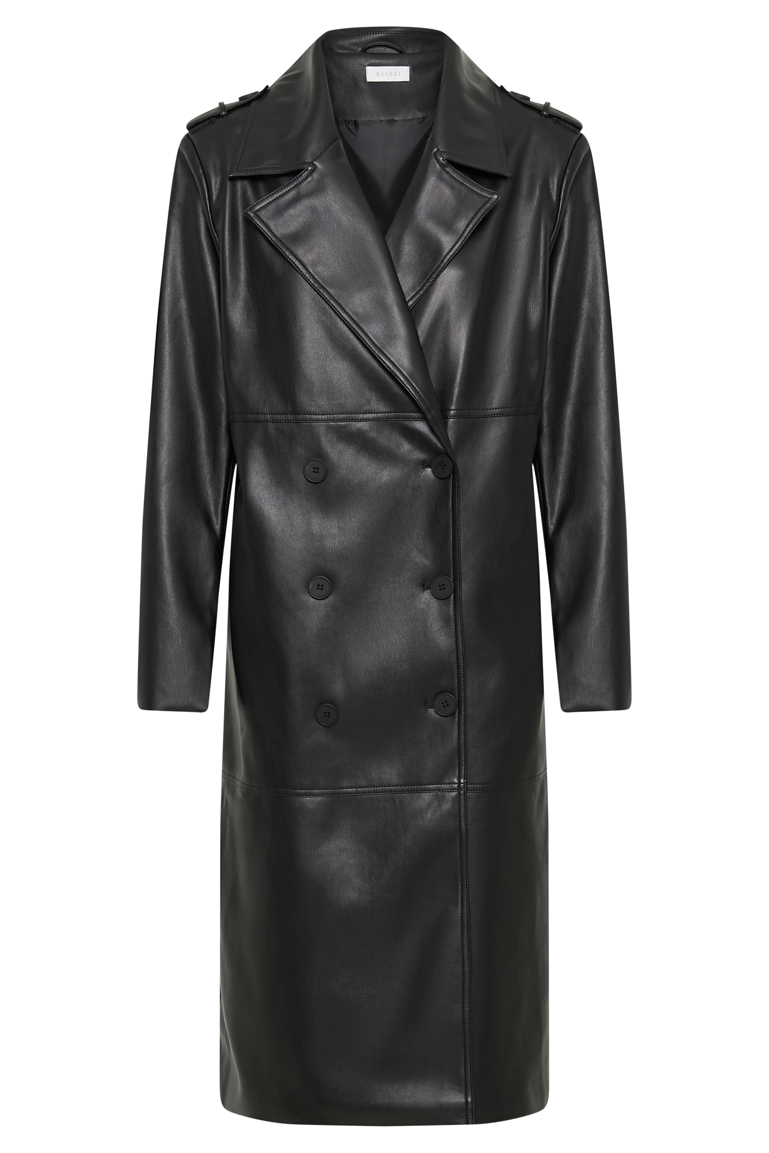 Lexington Pu Trench Coat - Black