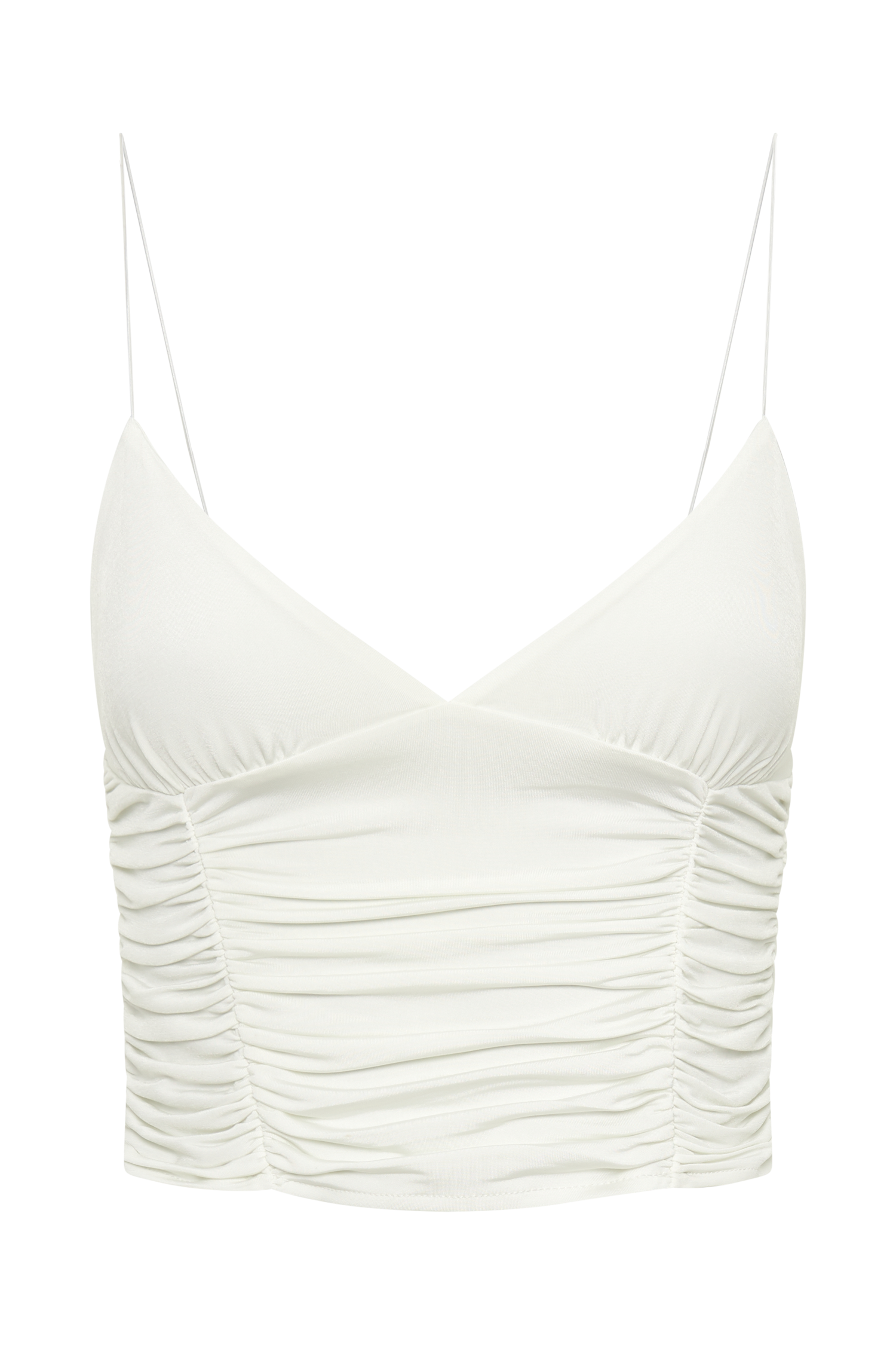 Lillian Jersey Gathered Top - White