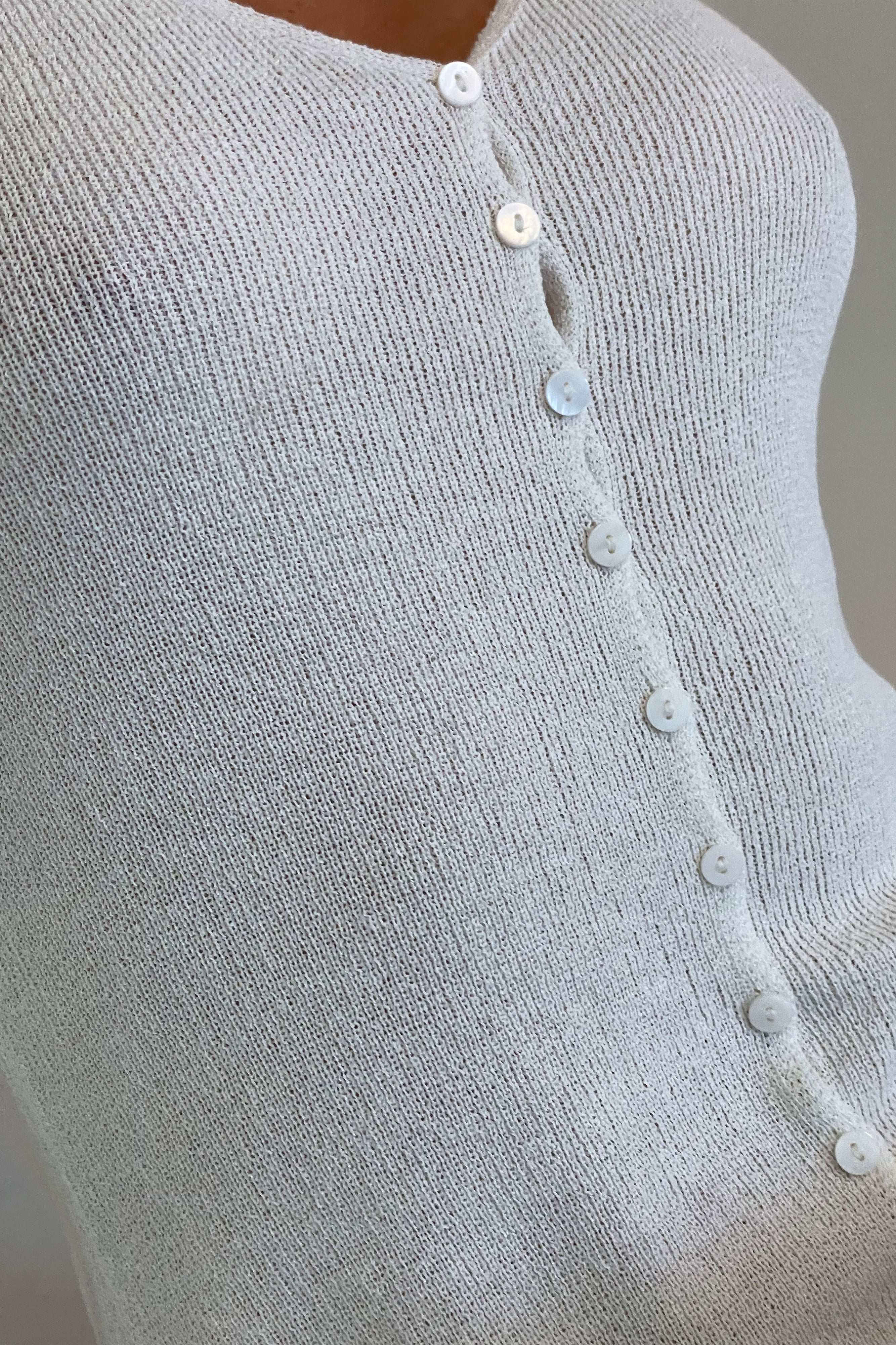 Antonia Buttoned Knit Maxi Dress - White