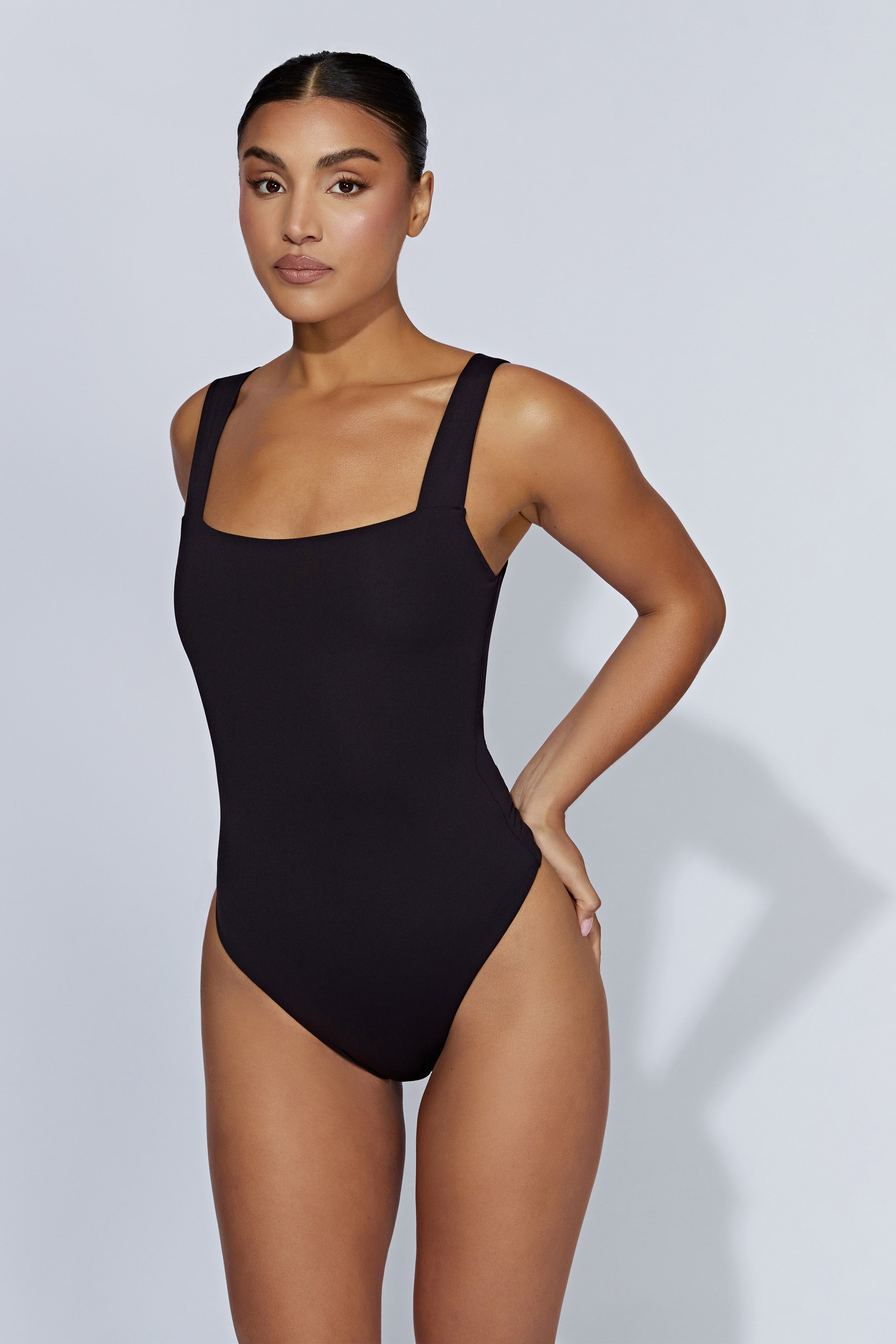 Carrie Thick Strap Bodysuit - Black