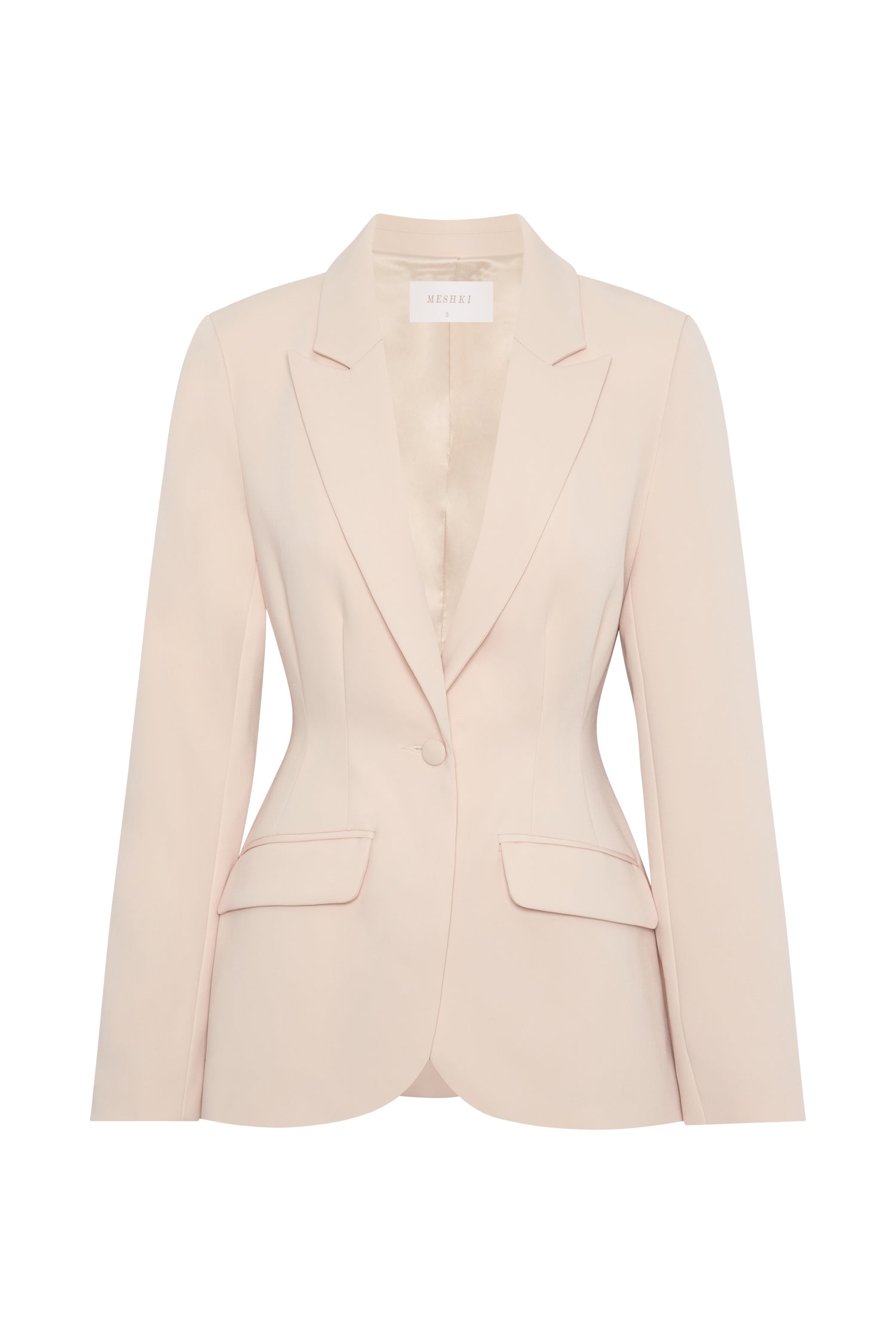 Helda Fitted Cinched Waist Blazer - Cream