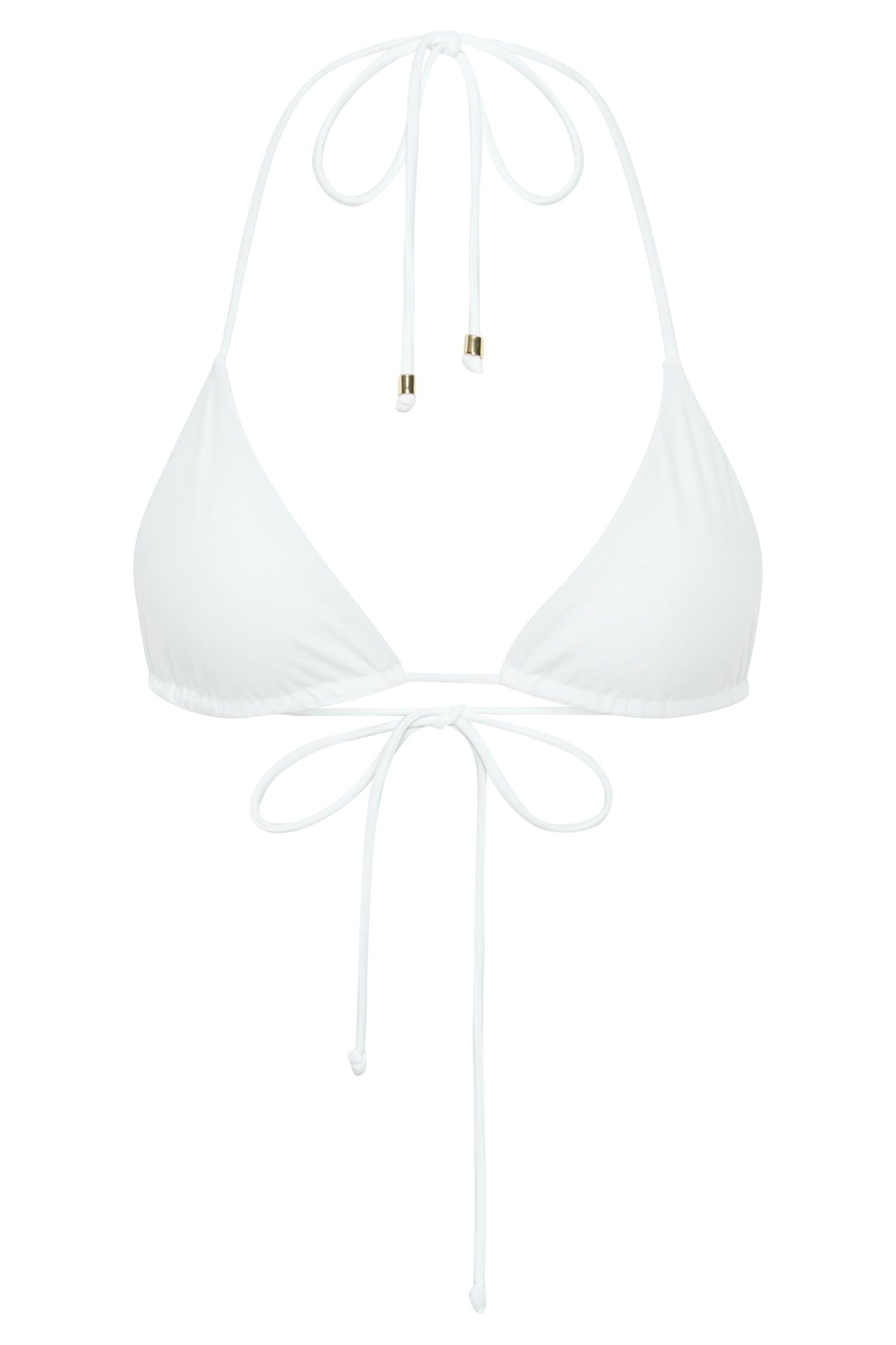 Kalli Recycled Nylon Triangle Tie Up Bikini Top - White
