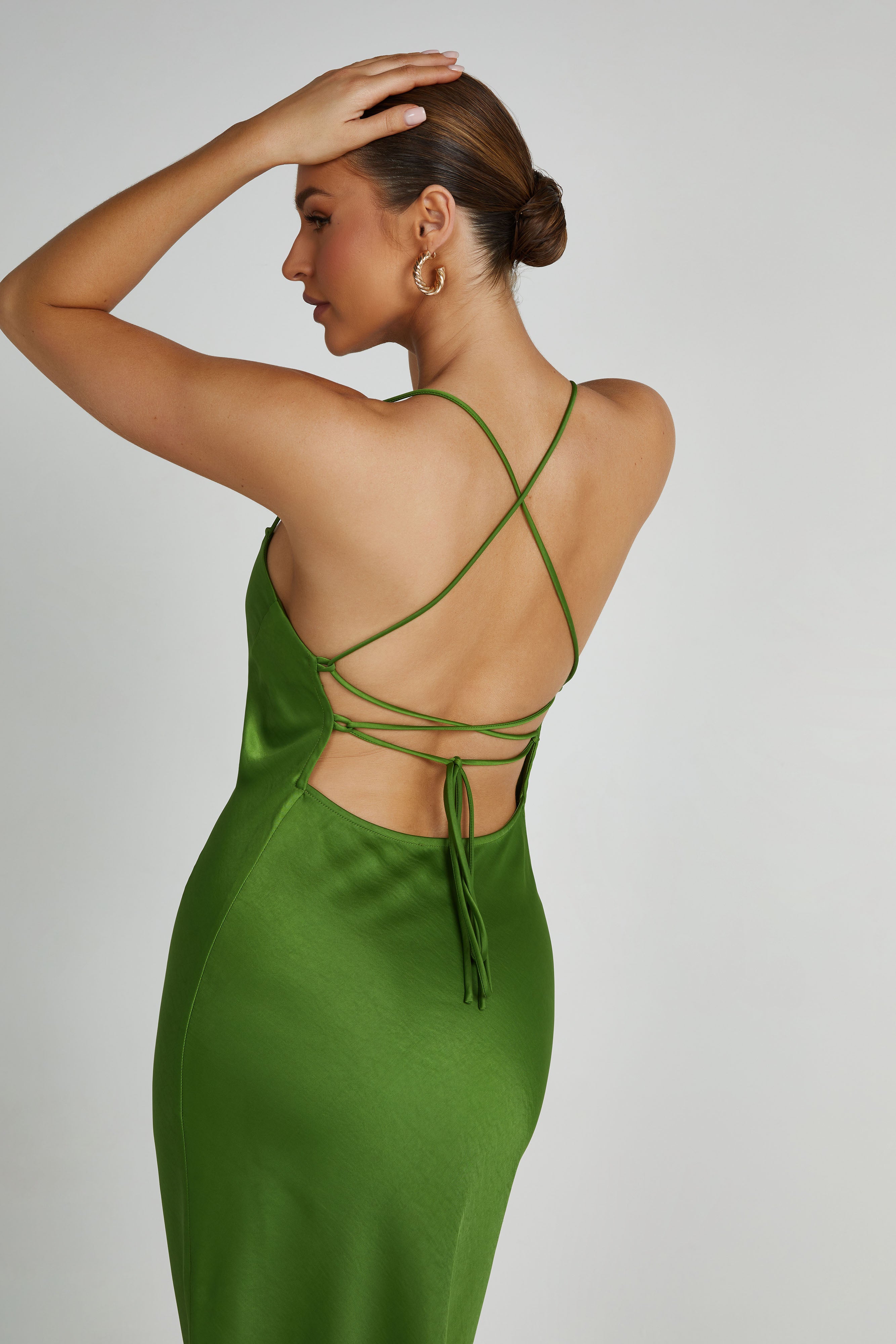 Sydney Straight Neck Slip Maxi Dress - Emerald