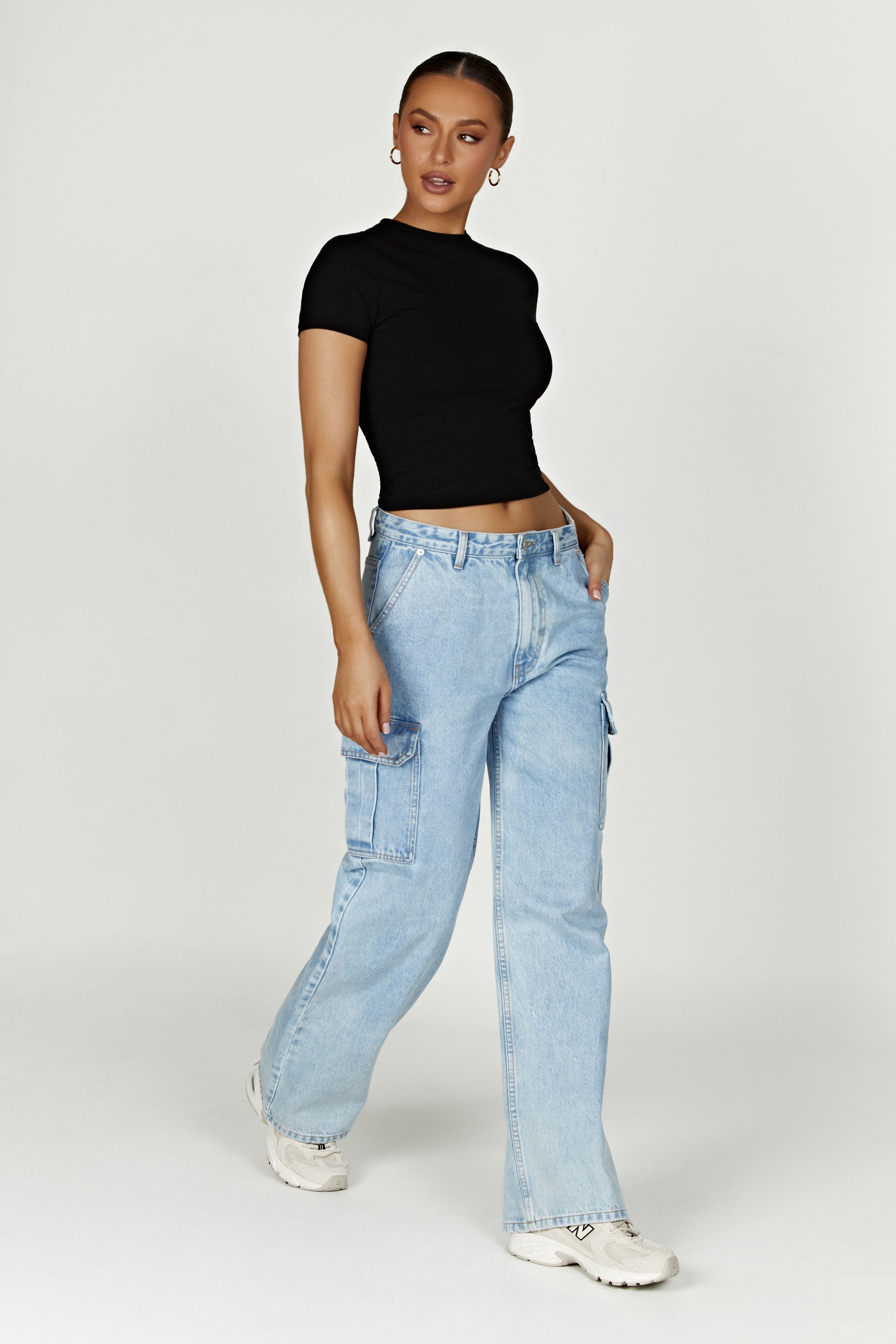 Jeanie Longline T-Shirt - Black