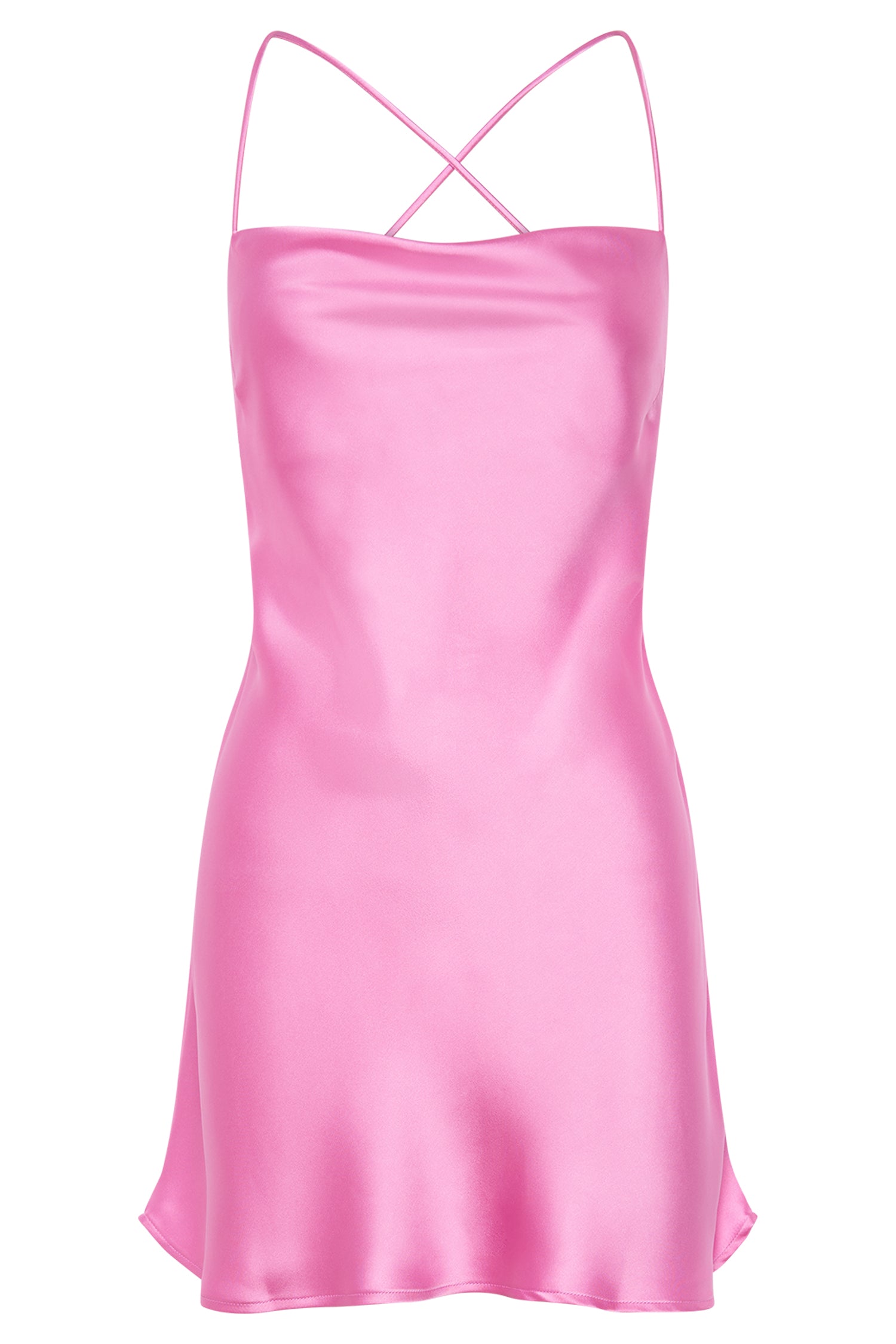 Sydney Mini Satin Dress - Bubblegum Pink