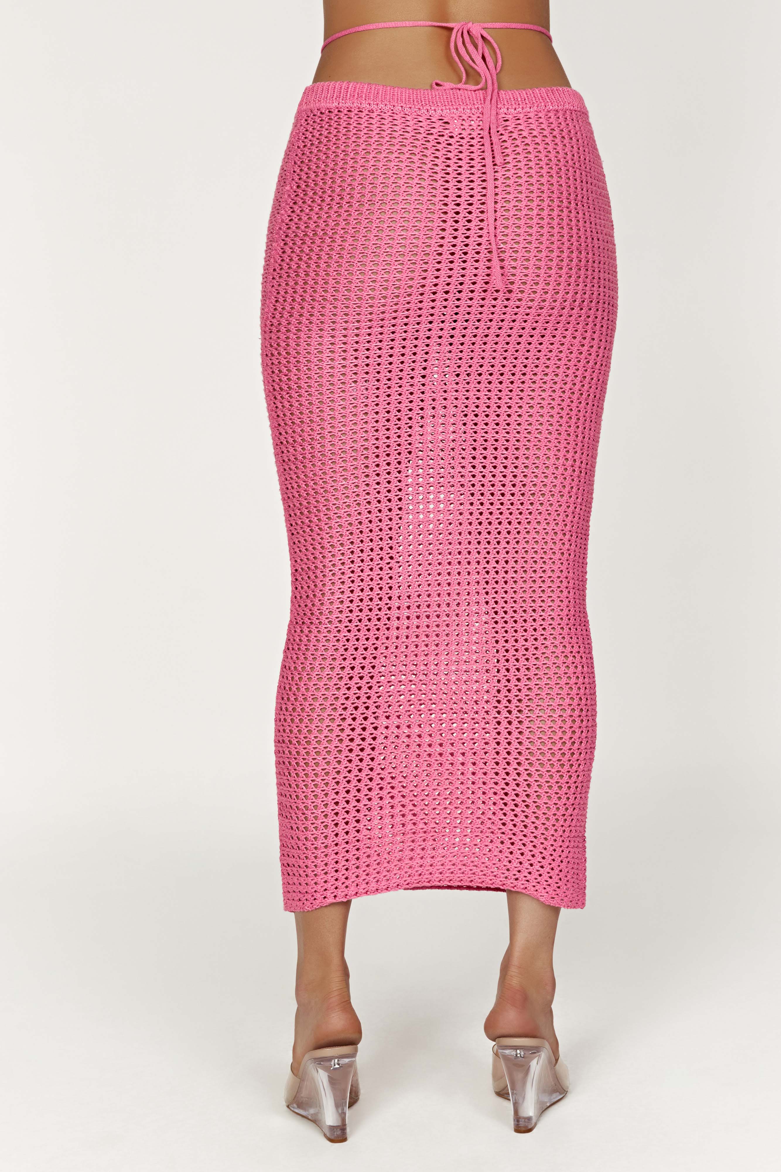 Raquel Crochet Maxi Skirt - Bubblegum Pink
