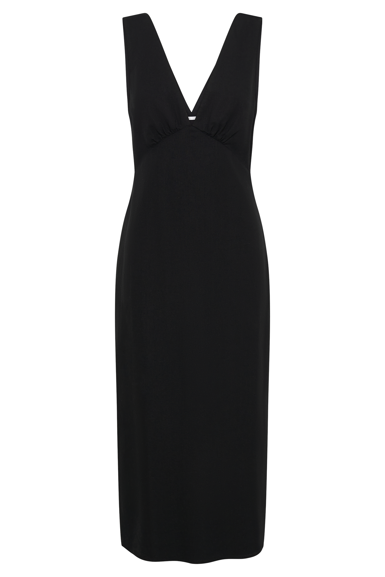 Elspeth Linen Midi Dress - Black