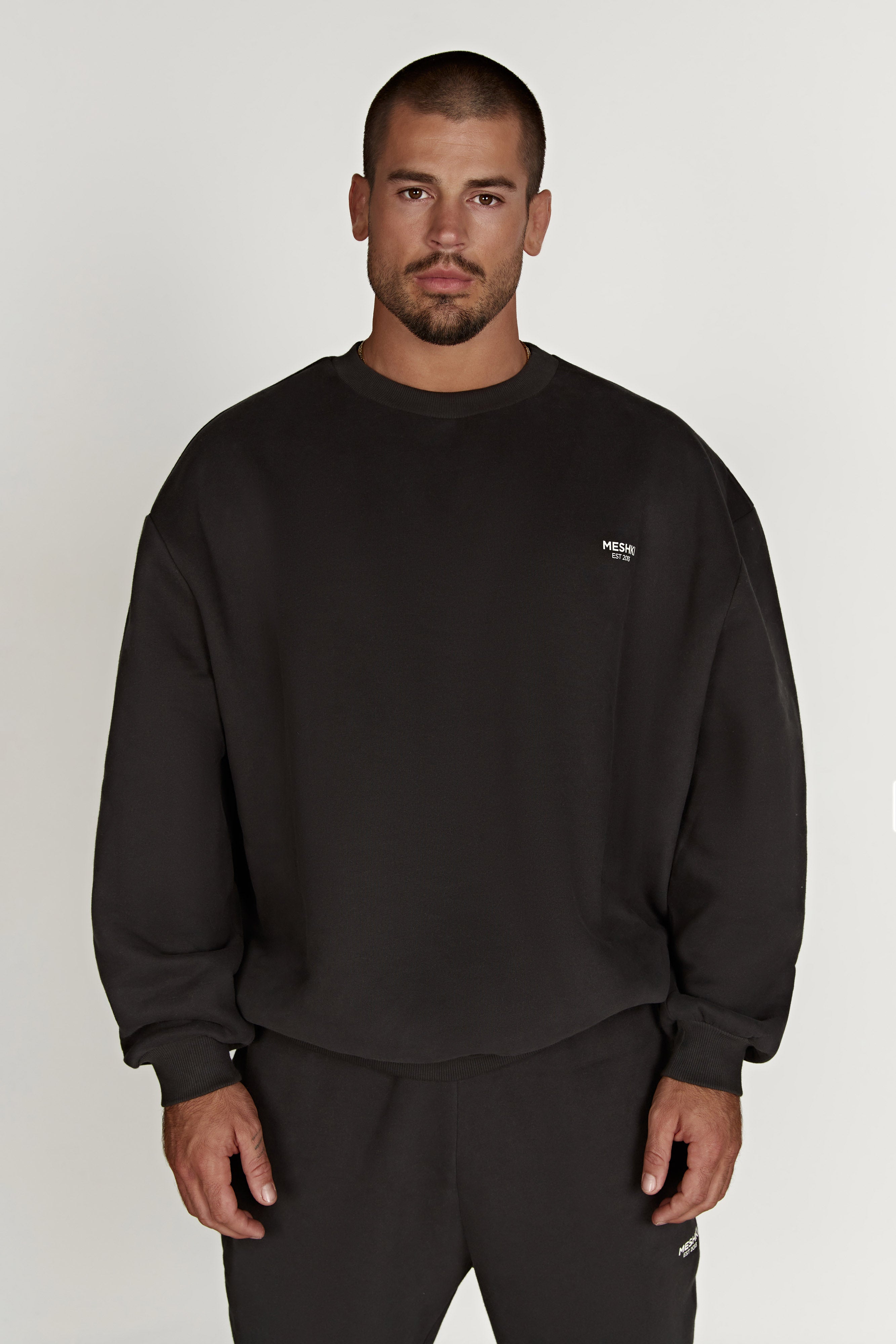 Phoenix Oversized Unisex Crewneck Jumper - Dusk Black