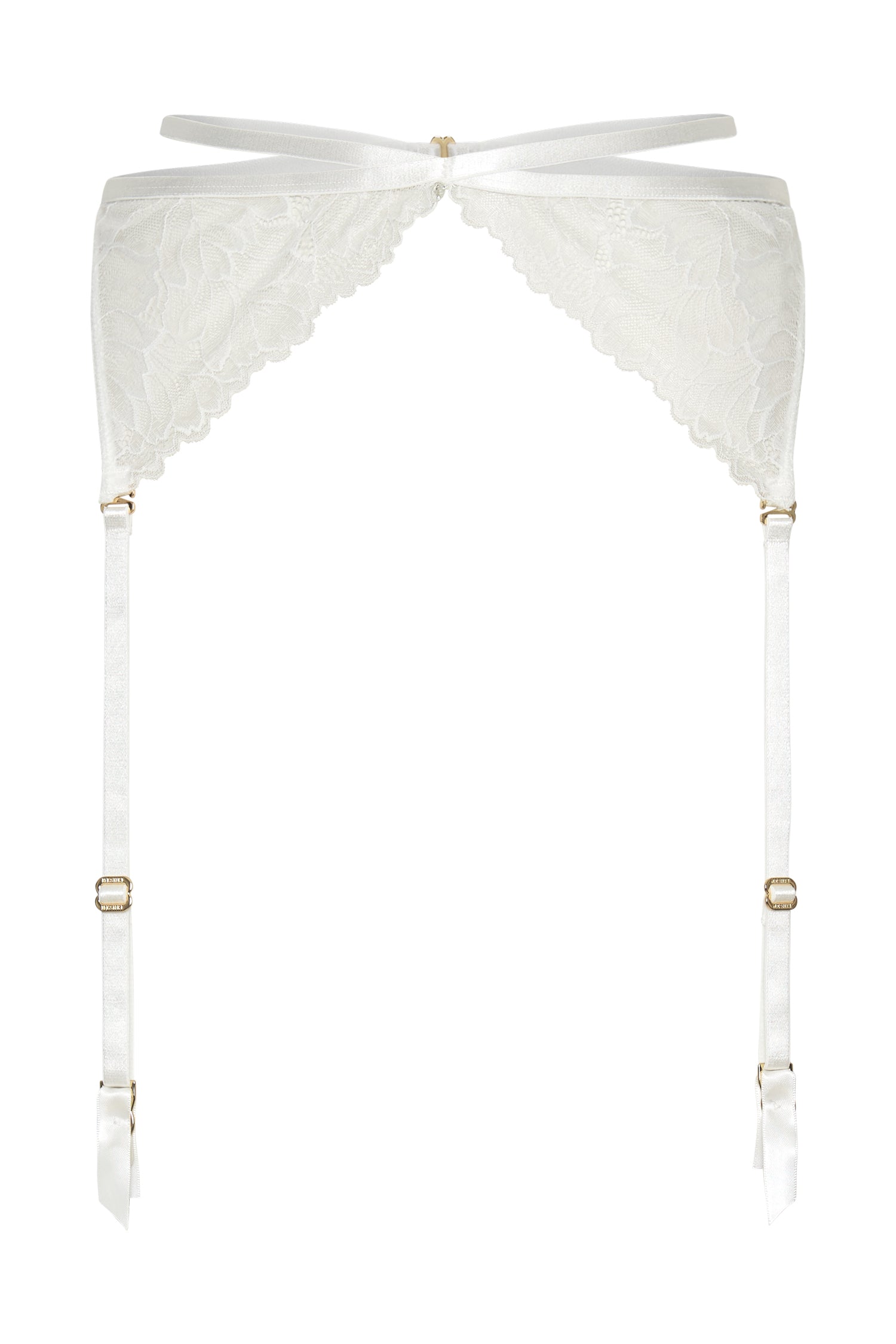 Isadora Lace Crossover Suspenders - White