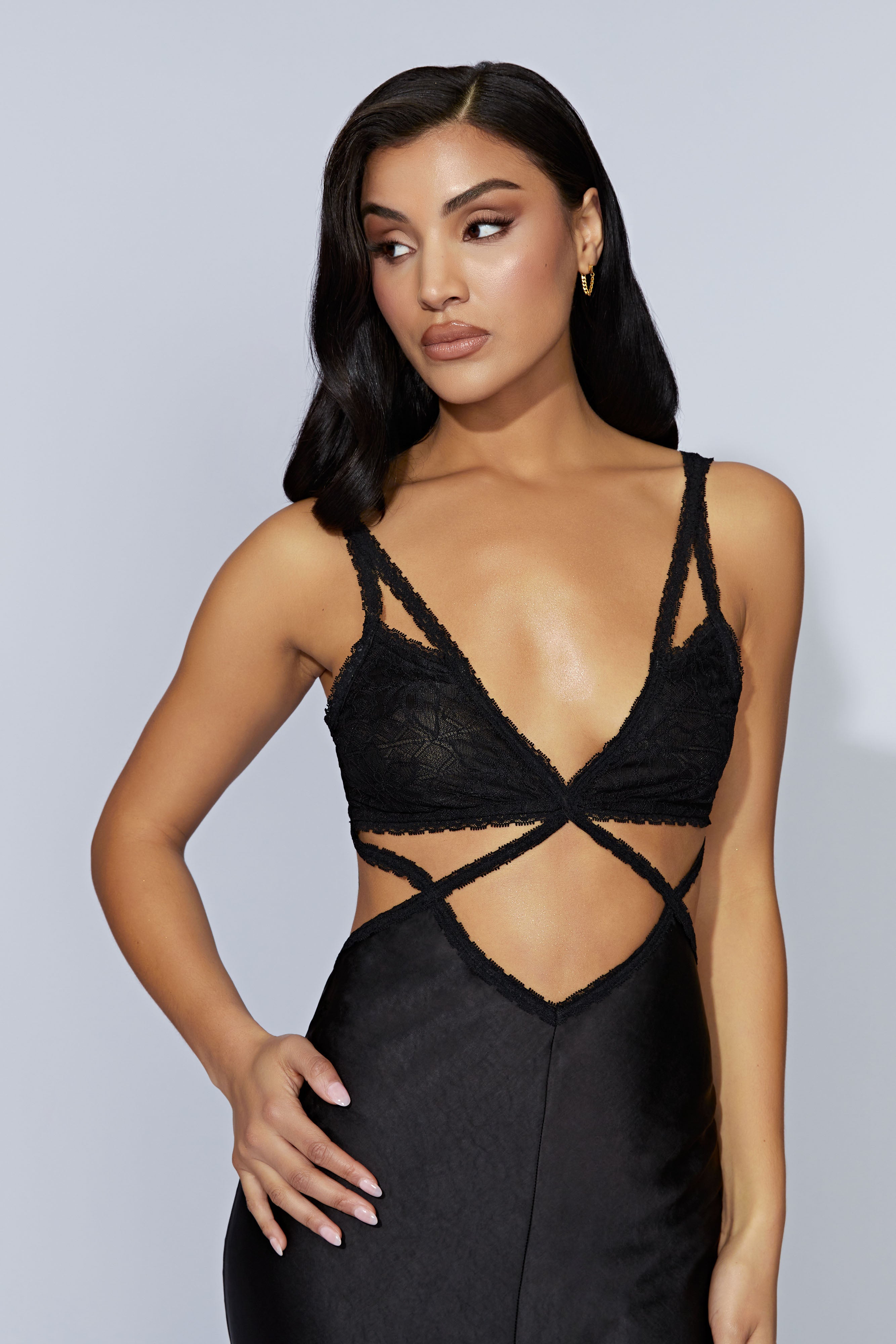 Seraphine Lace Maxi Dress - Black