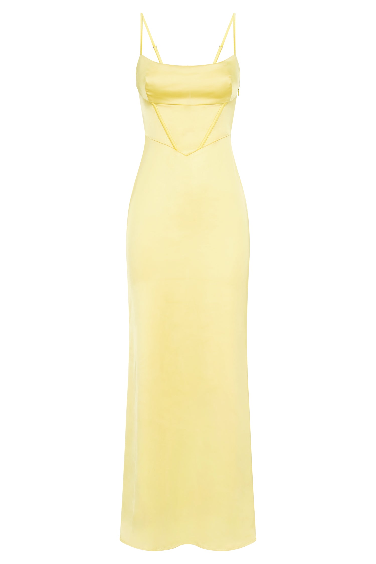 Desirie Corset Maxi Dress - Lemon