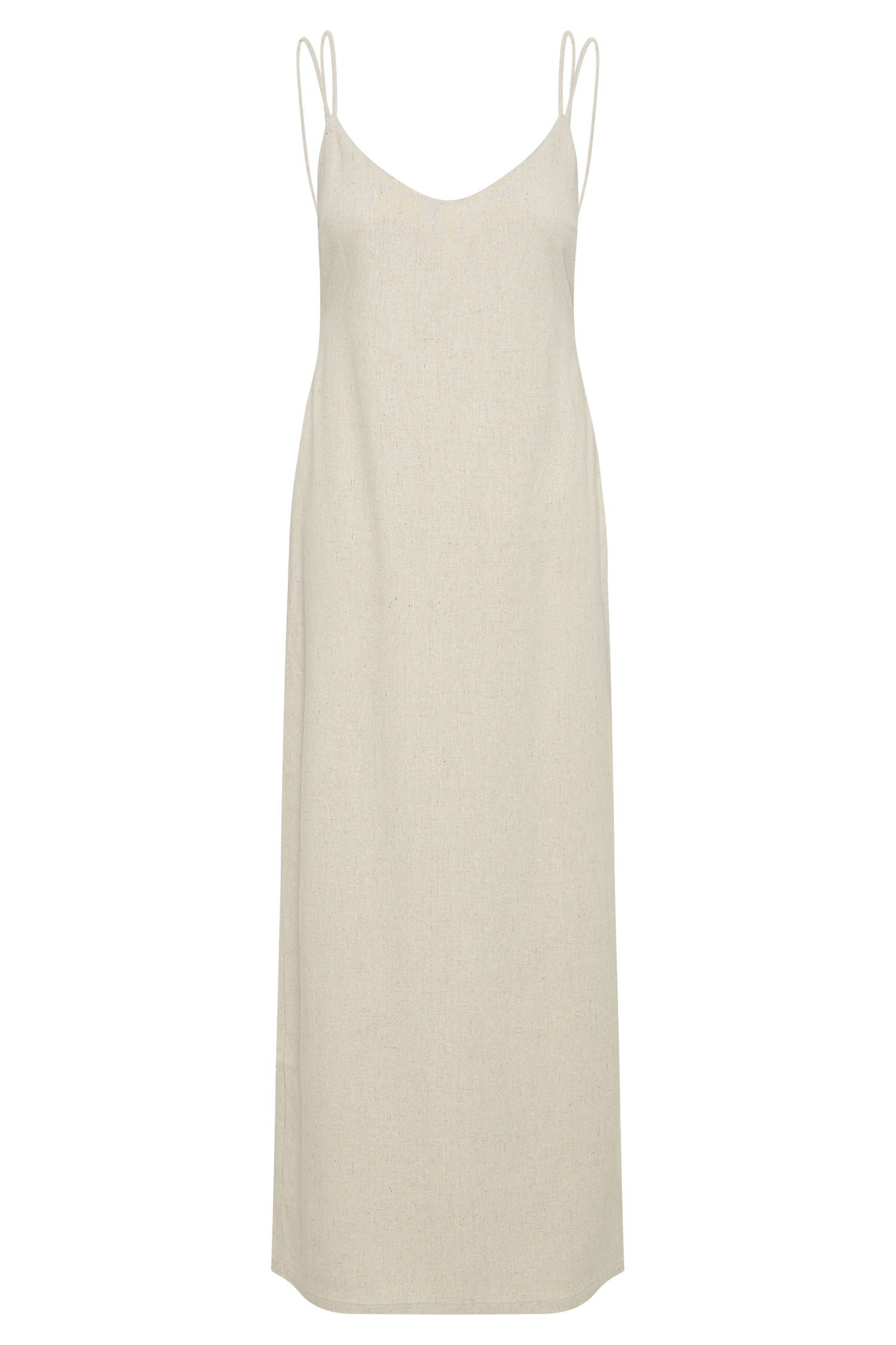 Leana Linen Backless Midi Dress - Natural