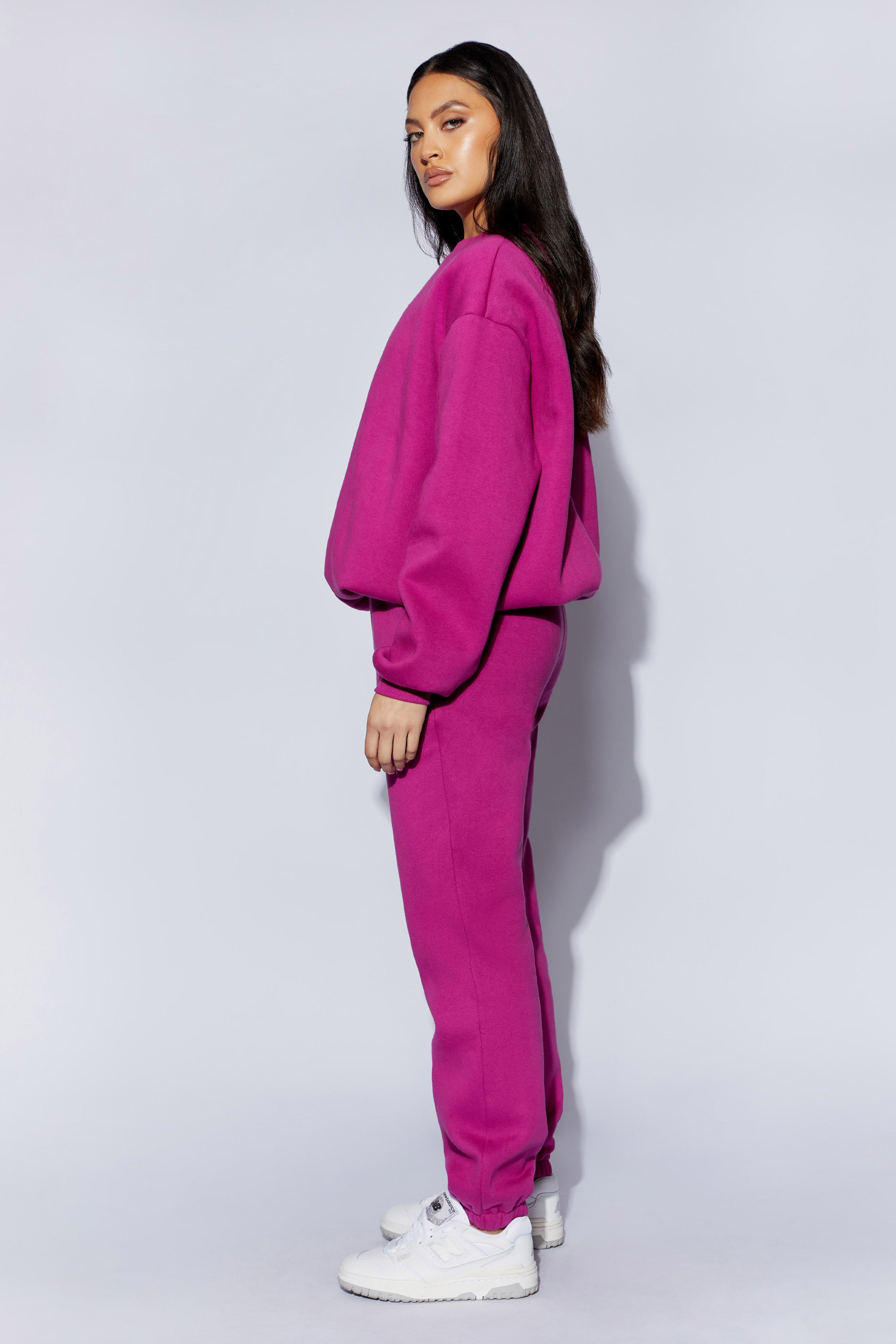 Sutton Embossed Fleeceback Crewneck - Violet