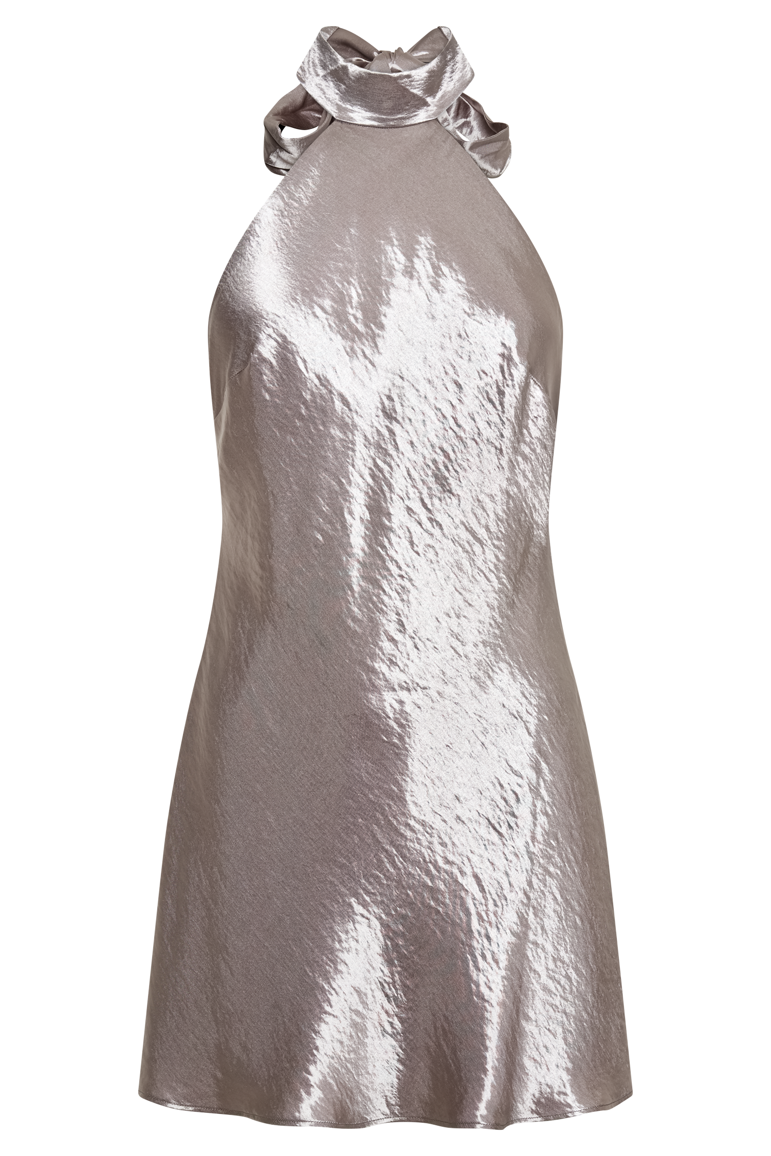 Cartia Bow Halter Mini Dress - Bronze