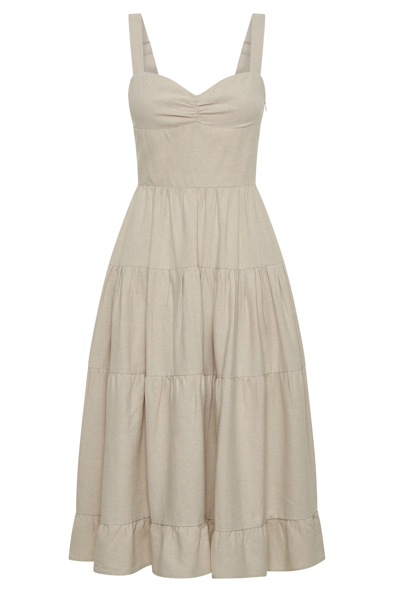 Adriana Linen Midi Dress - Natural