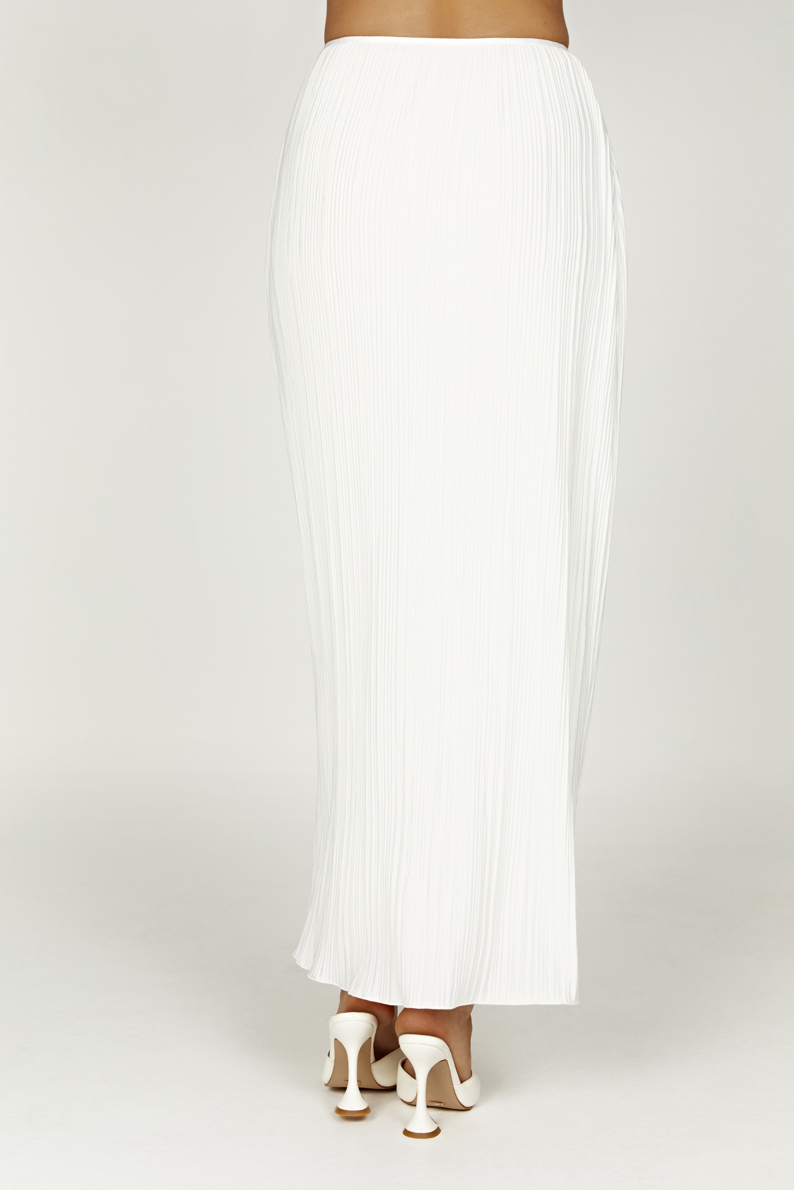 Elsie Plisse Maxi Skirt - White