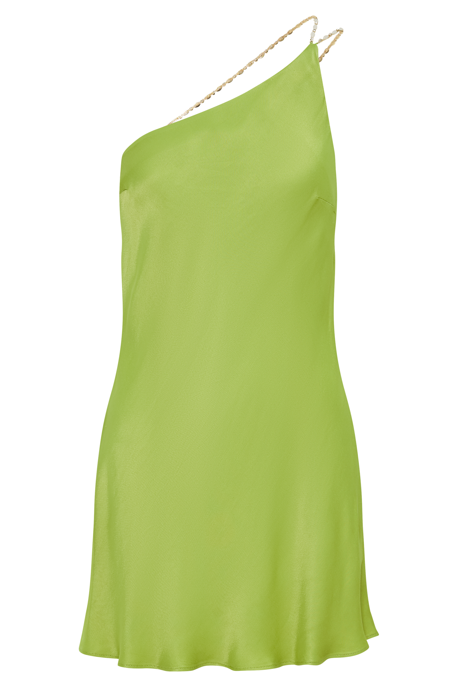 Berina One Shoulder Mini Dress With Pearl Trim - Parakeet Green