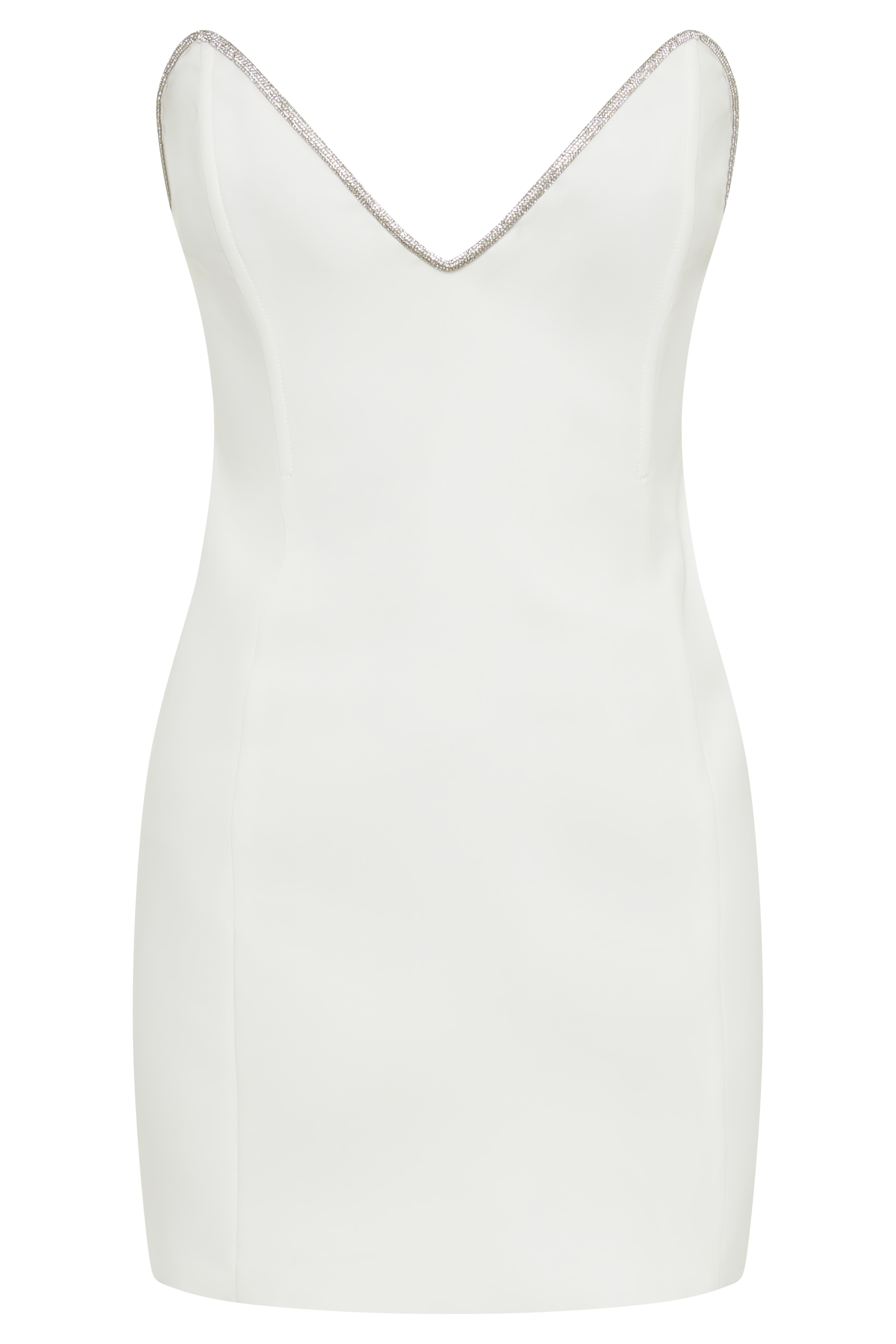 Madi Suiting Mini Dress With Diamante Rope - White