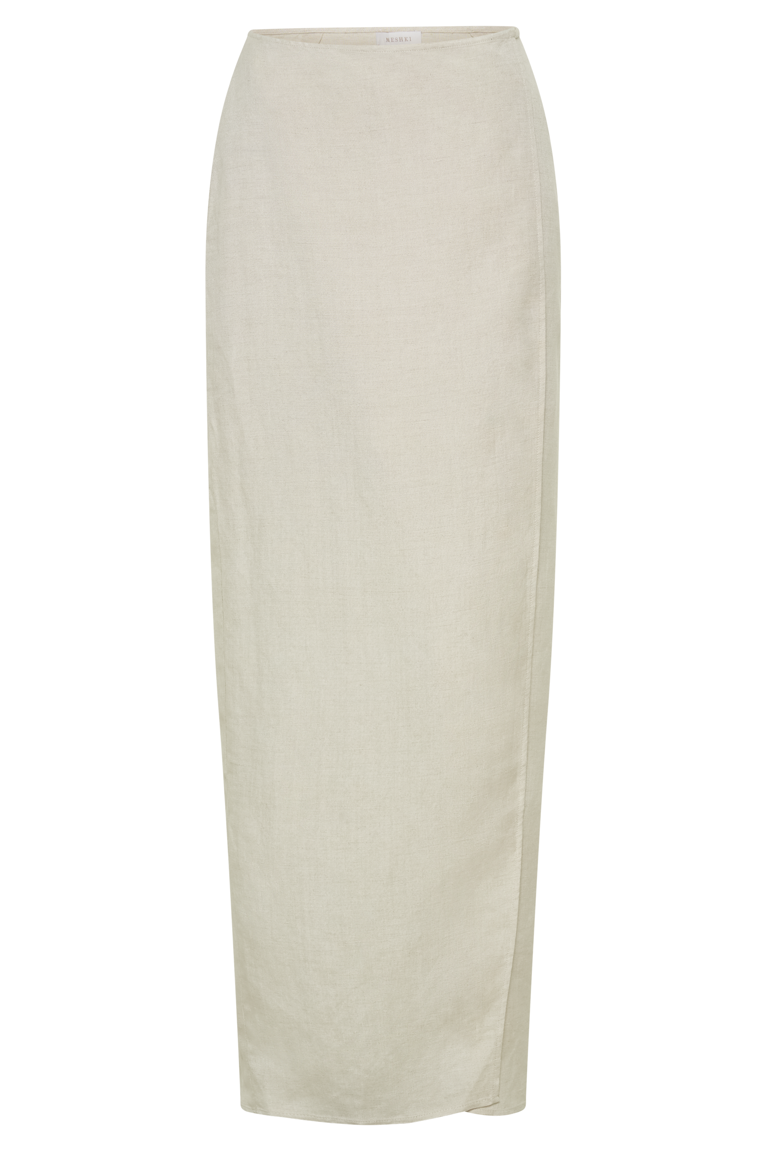 Fatima Linen Wrap Maxi Skirt - Natural