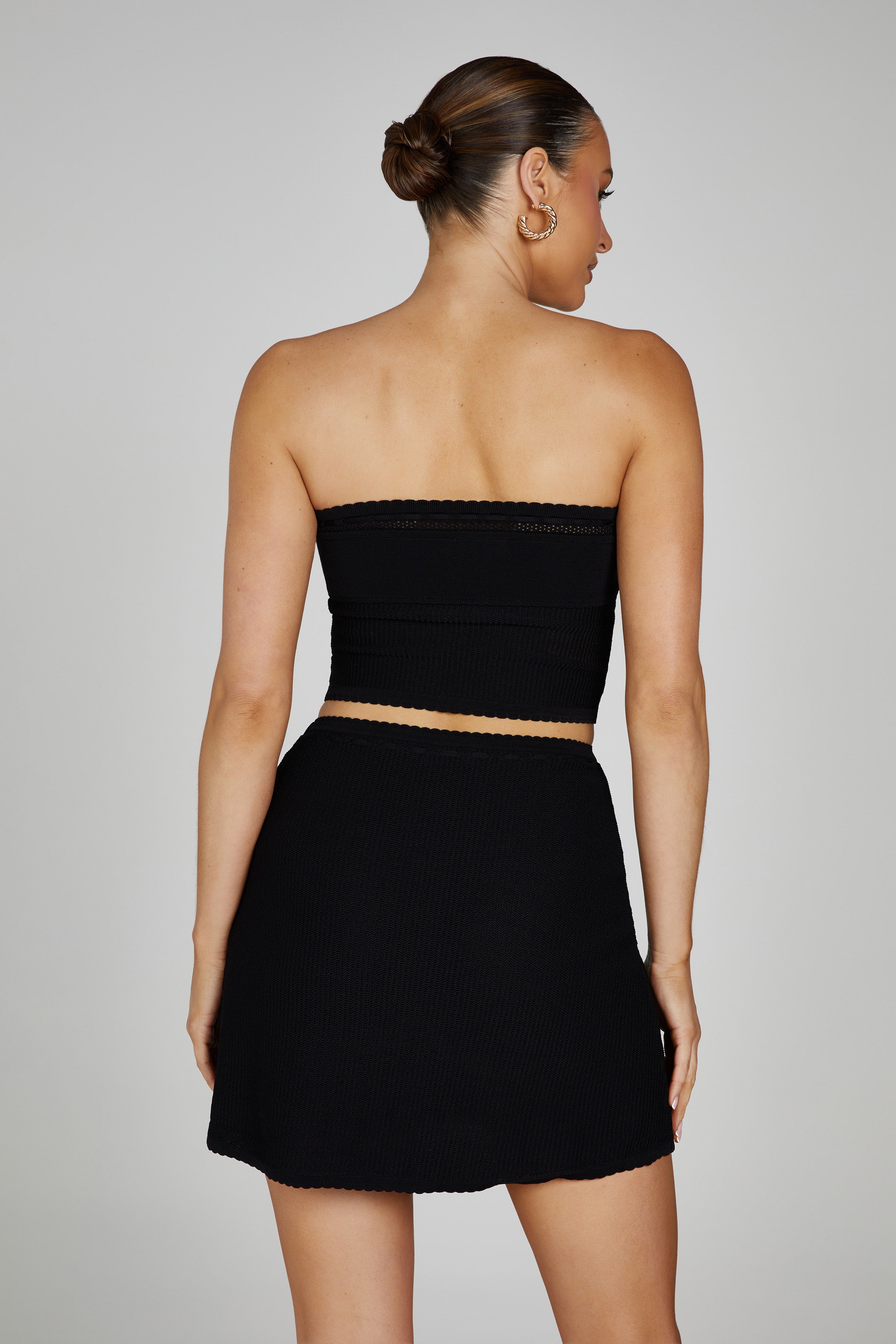 Kyra Waffle Mini Skirt - Black