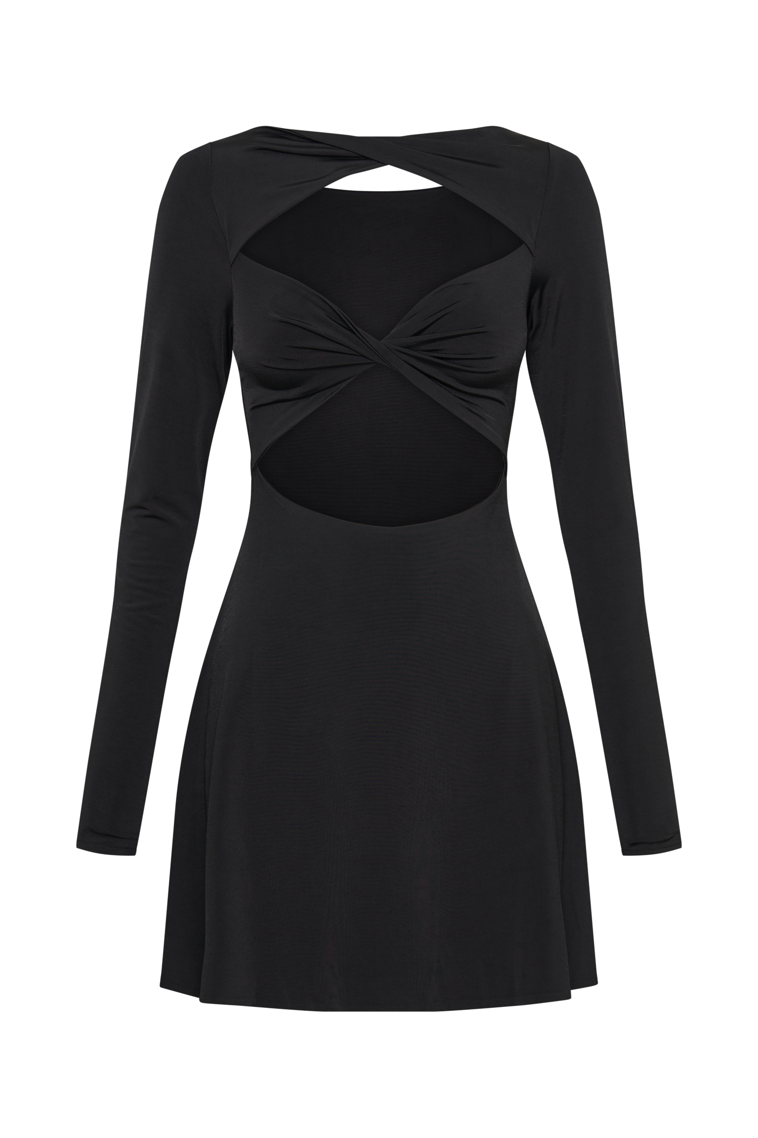 Eleanor Twist Front Mini Dress - Black