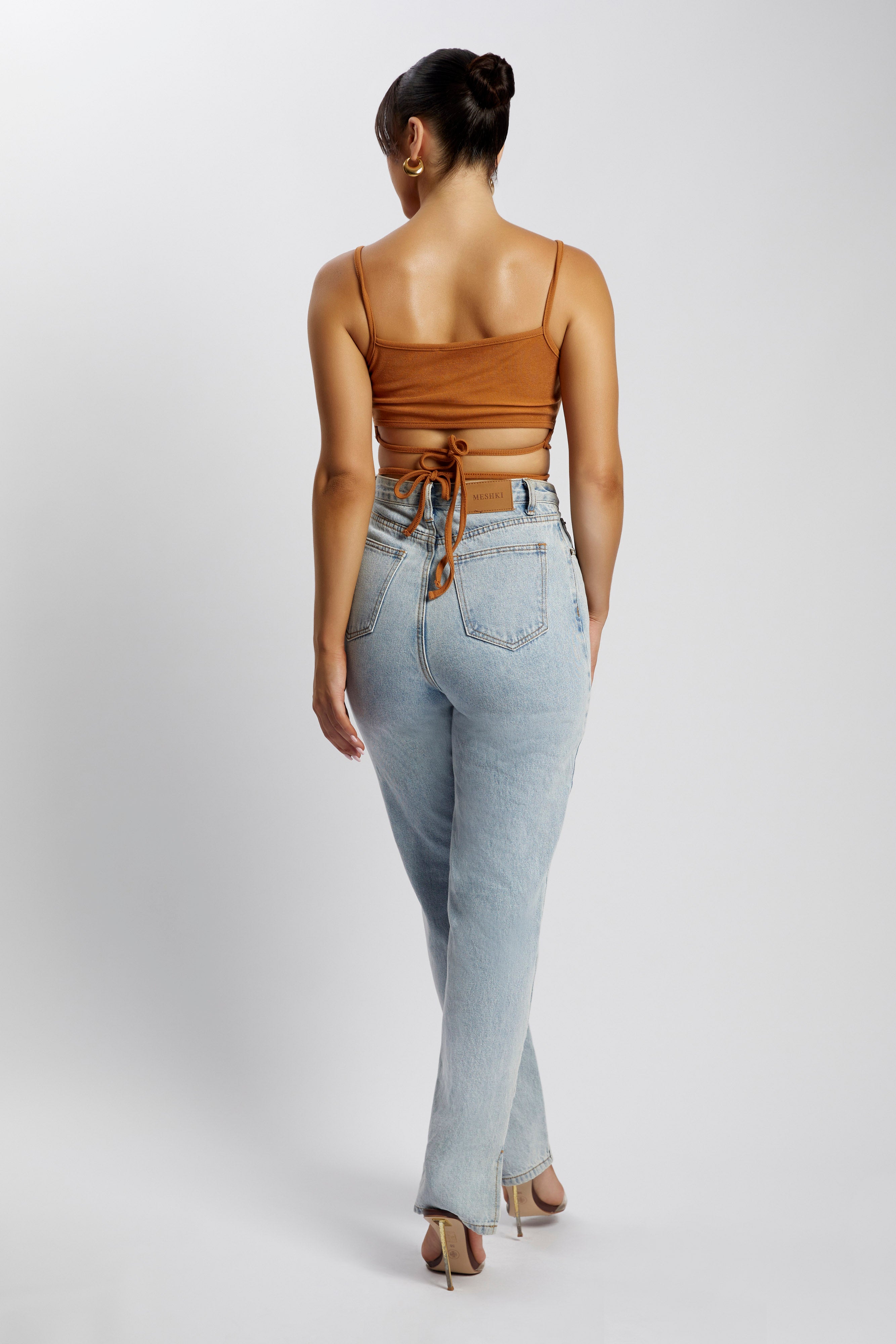 Ayesha Cut Out Singlet - Biscuit