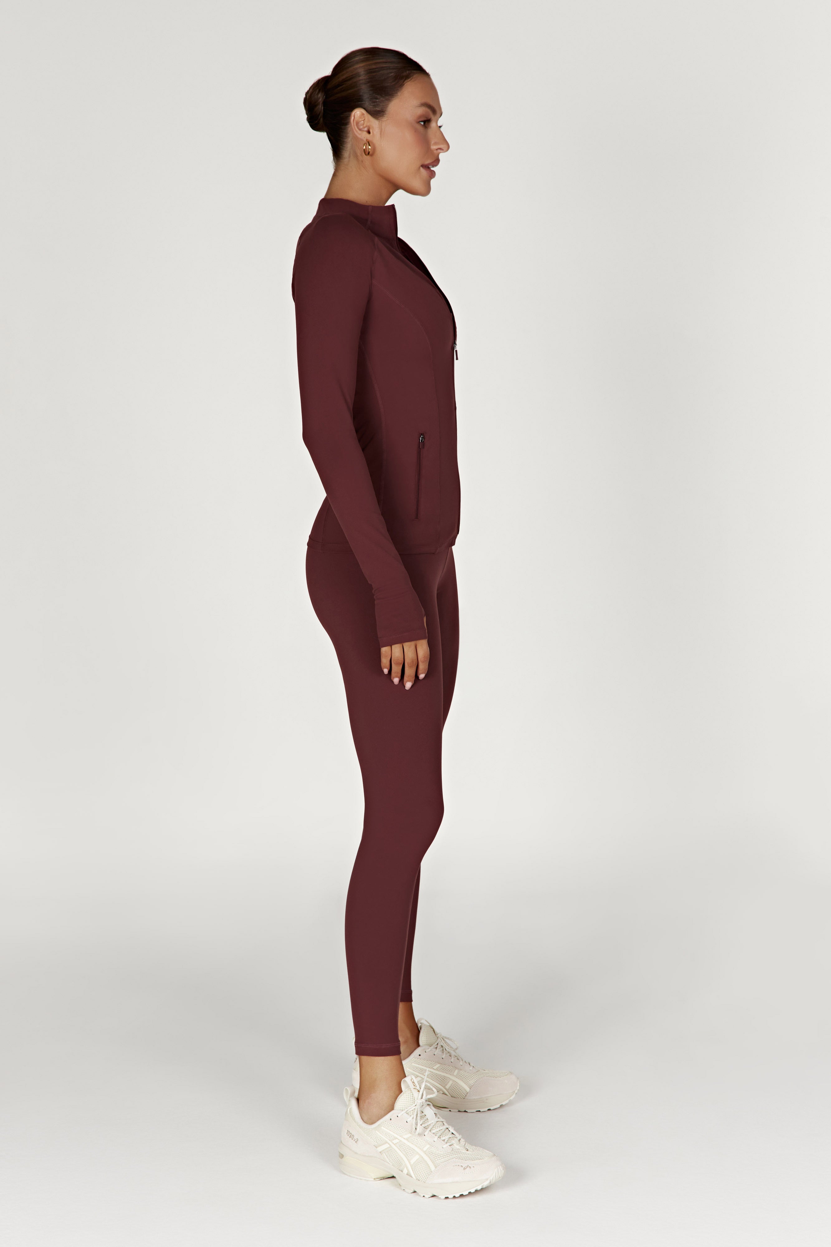 Luna Zip Up Jacket - Mahogany