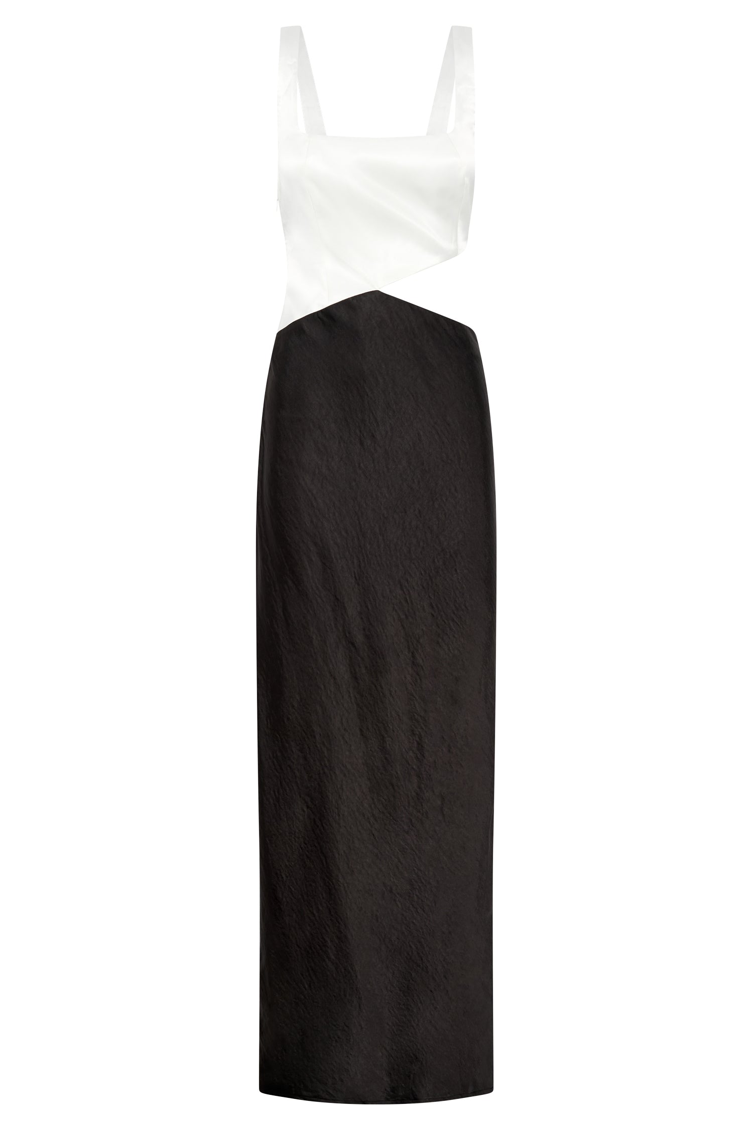 Gianna Two Tone Slashed Maxi Dress - Black