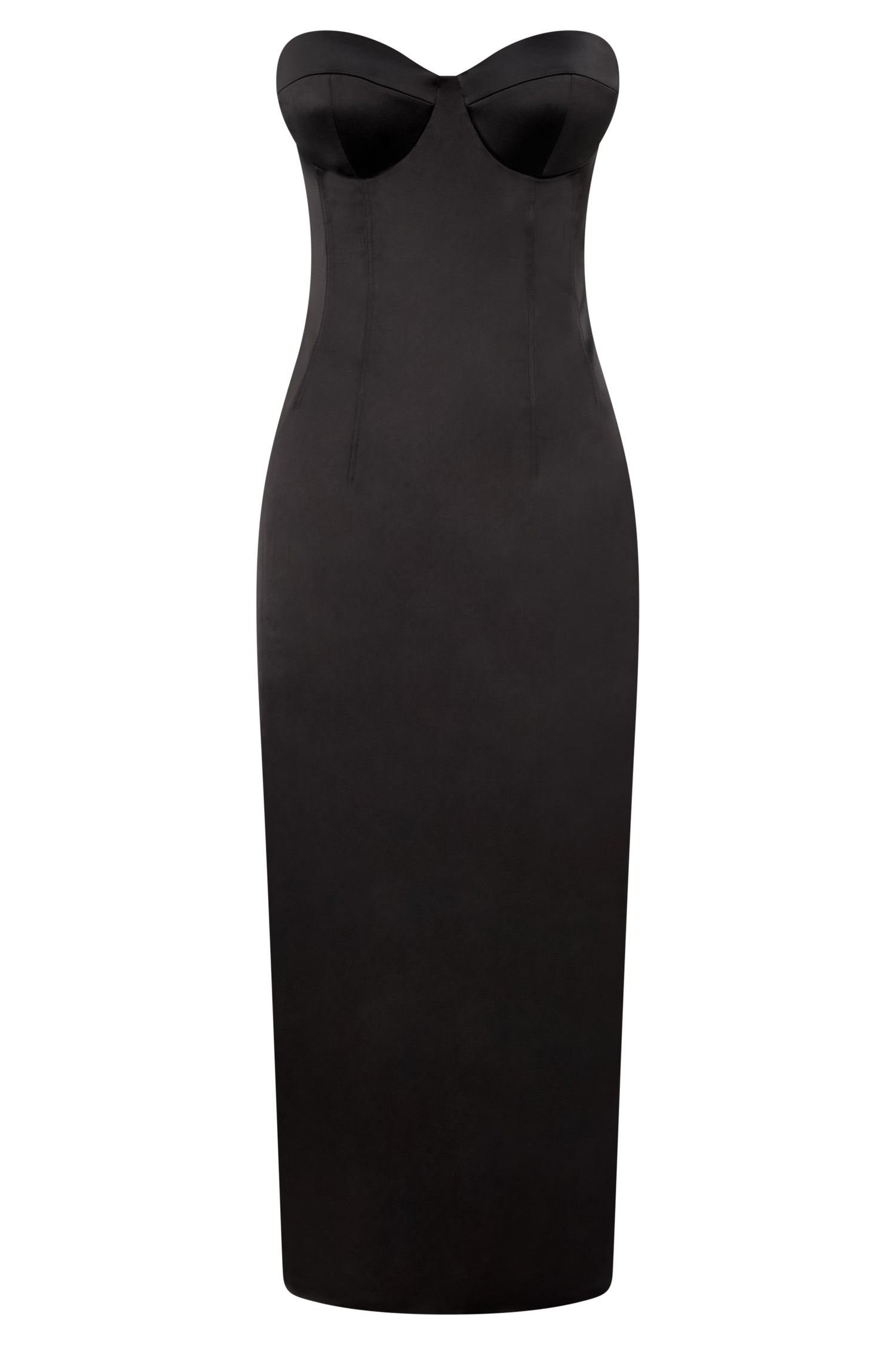 Bryony Cupped Bodycon Midi Dress - Black